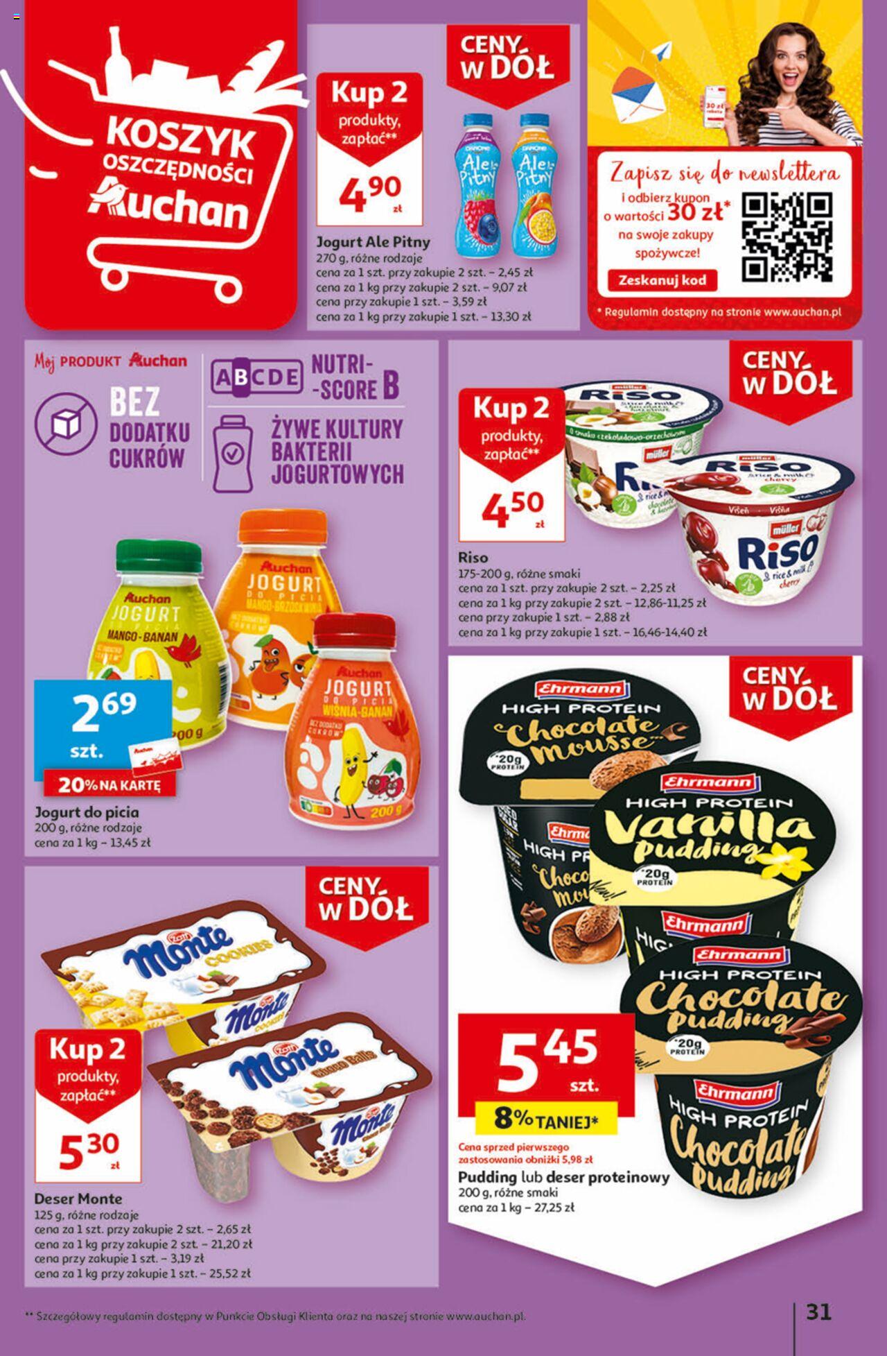 Auchan Ceny w dół Część 1 Hipermarket Gazetka ważna od 03.01.2024 do 10.01.2024 strona 31