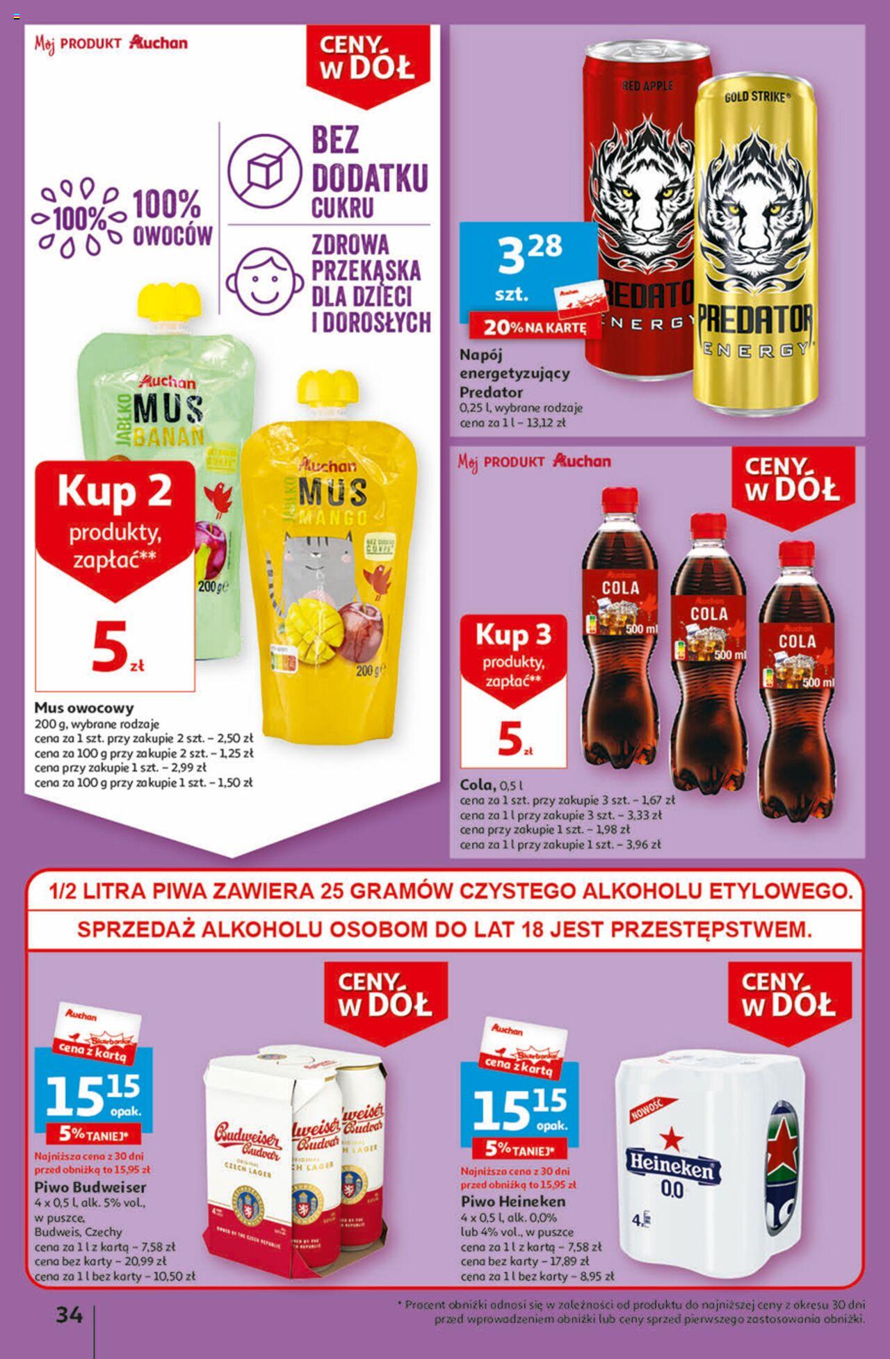 Auchan Ceny w dół Część 1 Hipermarket Gazetka ważna od 03.01.2024 do 10.01.2024 strona 34
