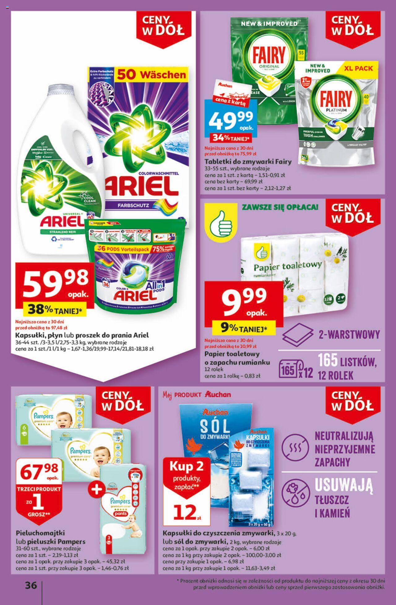 Auchan Ceny w dół Część 1 Hipermarket Gazetka ważna od 03.01.2024 do 10.01.2024 strona 36