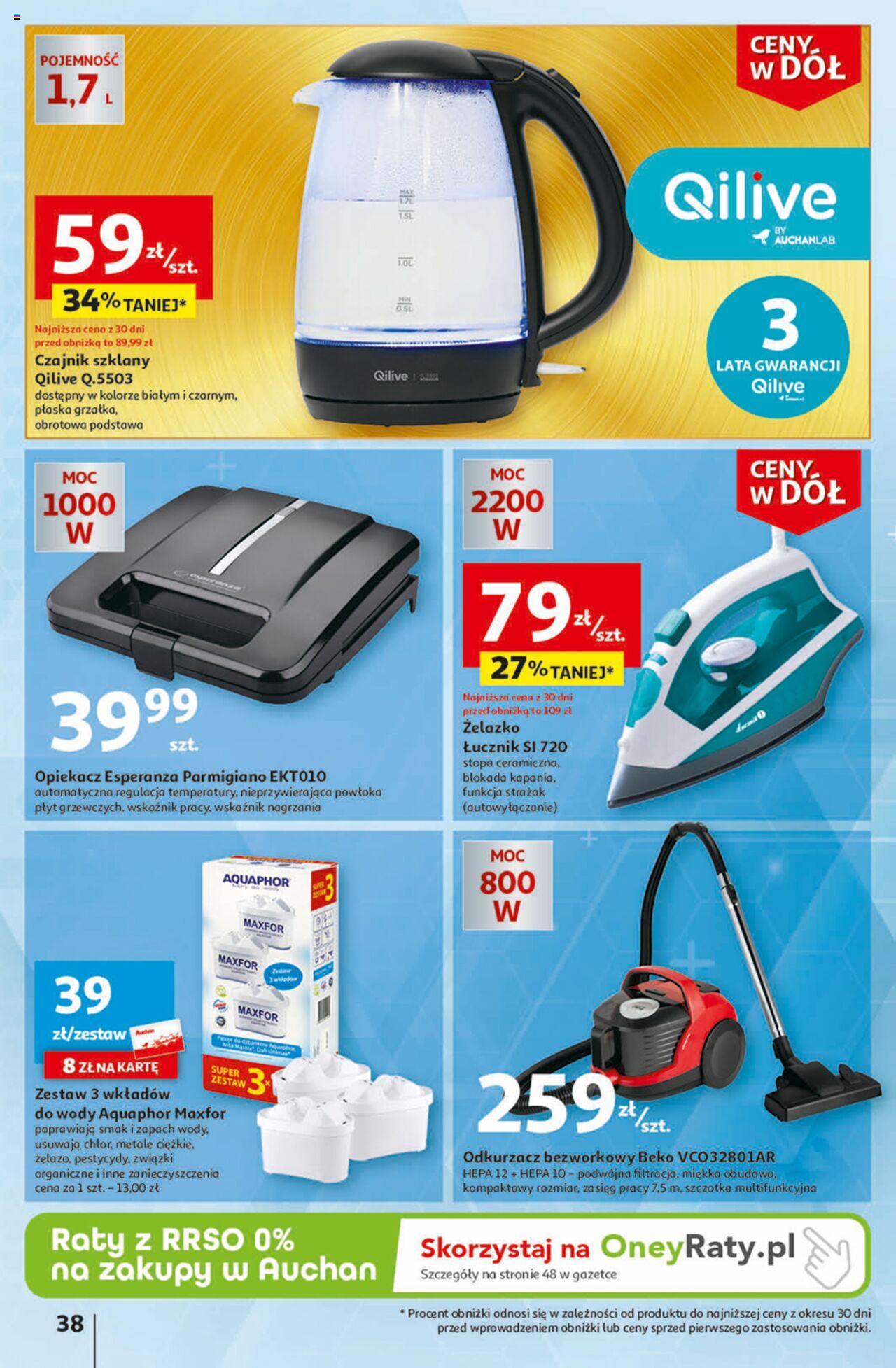 Auchan Ceny w dół Część 1 Hipermarket Gazetka ważna od 03.01.2024 do 10.01.2024 strona 38