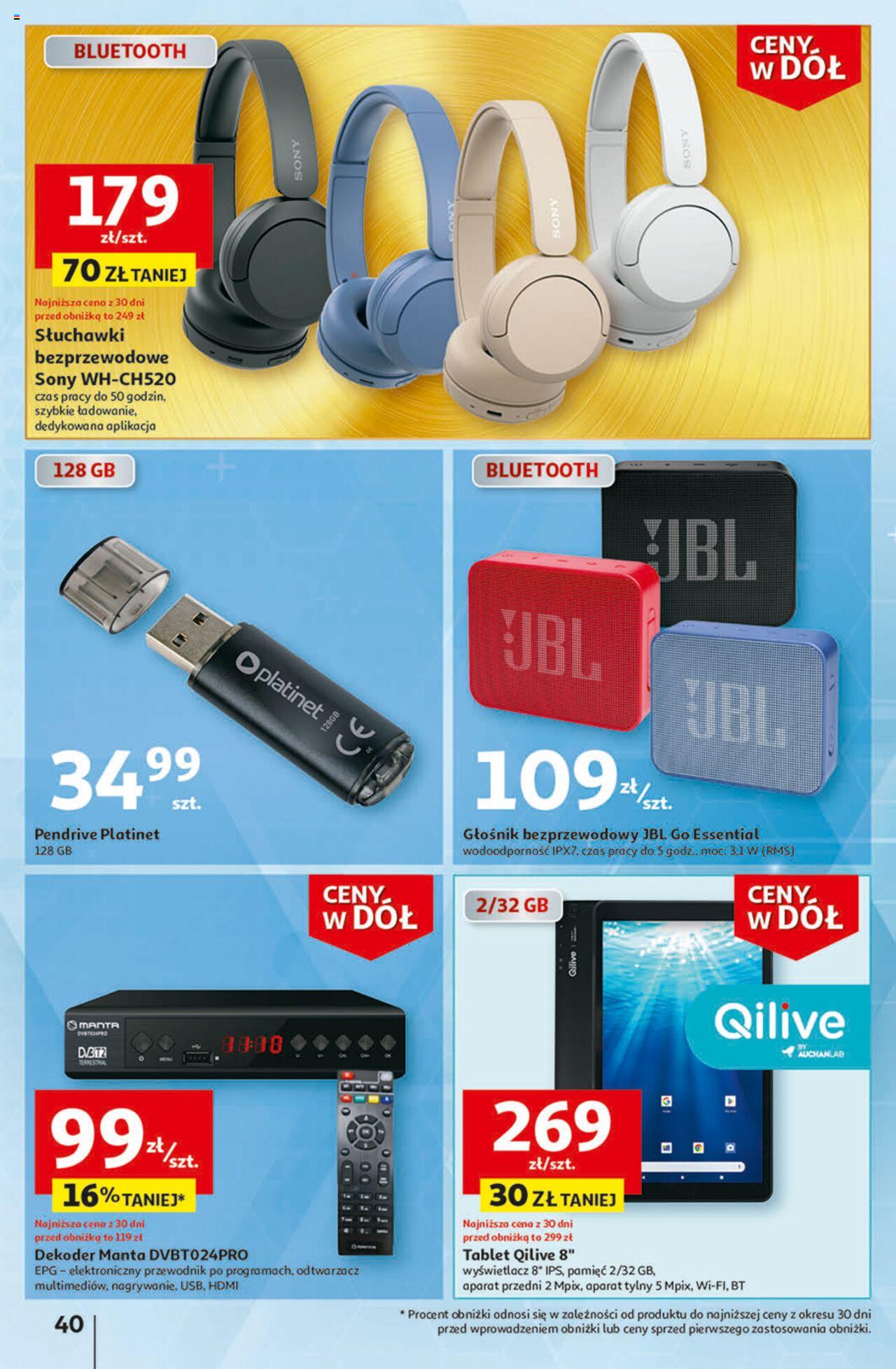 Auchan Ceny w dół Część 1 Hipermarket Gazetka ważna od 03.01.2024 do 10.01.2024 strona 40