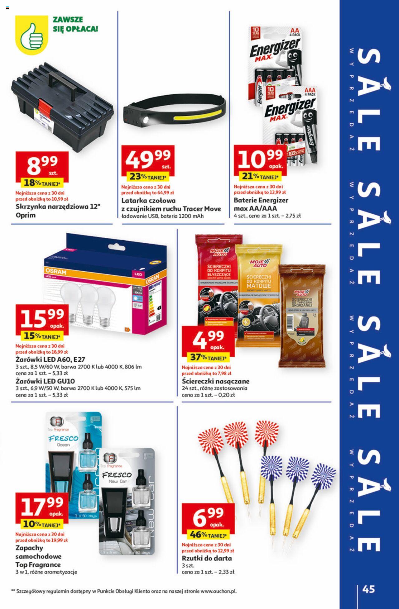 Auchan Ceny w dół Część 1 Hipermarket Gazetka ważna od 03.01.2024 do 10.01.2024 strona 45