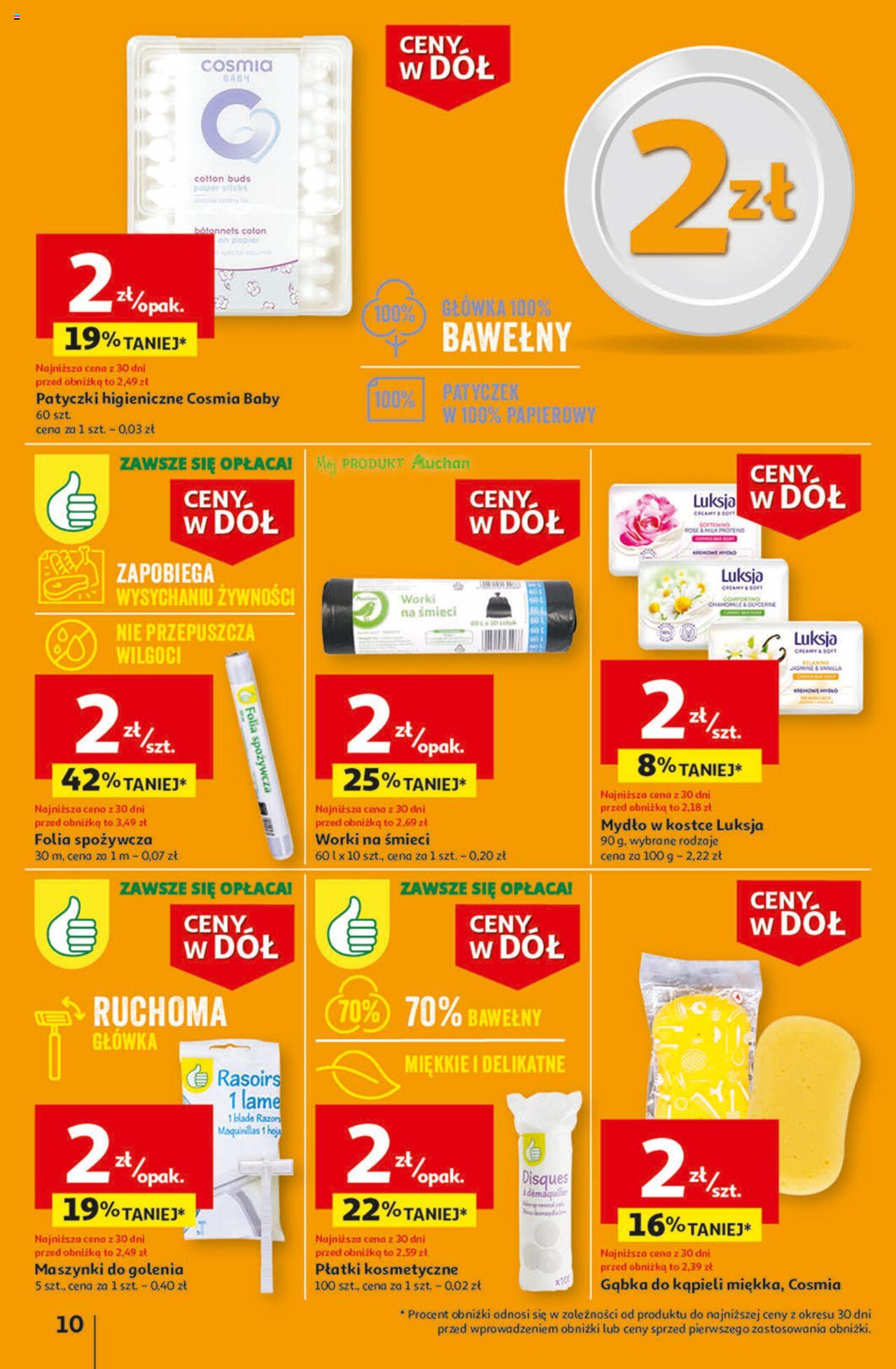 Auchan Ceny w dół Część 1 Hipermarket Gazetka ważna od 03.01.2024 do 10.01.2024 strona 10