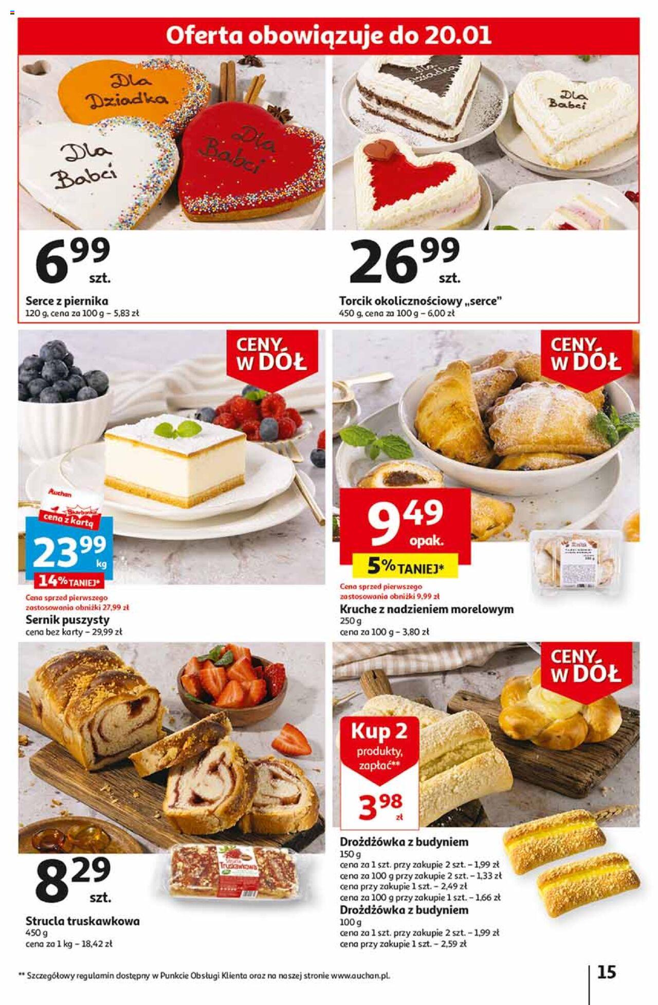 Auchan Ceny w dół Część 2 Hipermarket Gazetka ważna od 11.01.2024 do 17.01.2024 strona 15