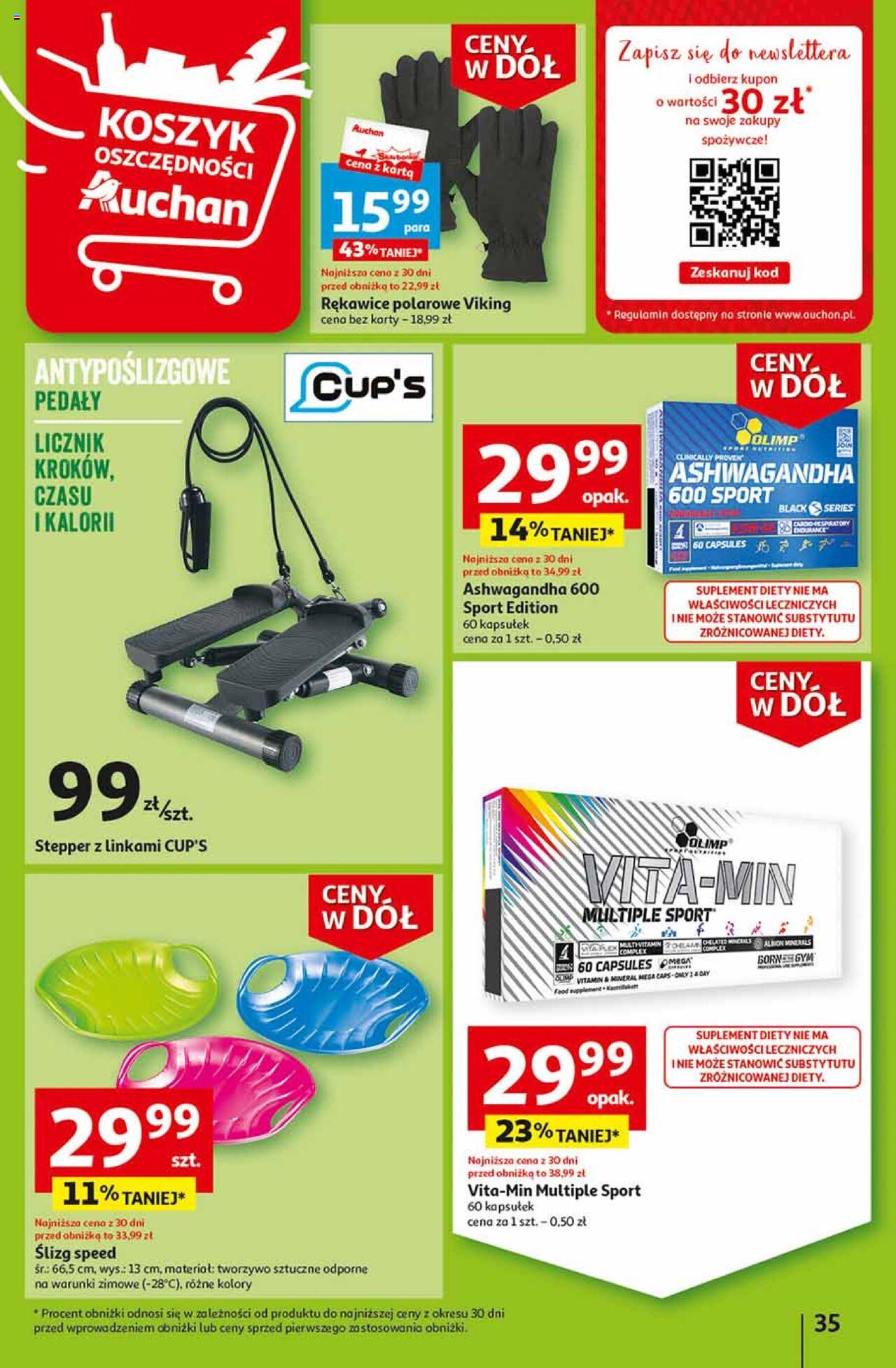 Auchan Ceny w dół Część 2 Hipermarket Gazetka ważna od 11.01.2024 do 17.01.2024 strona 35