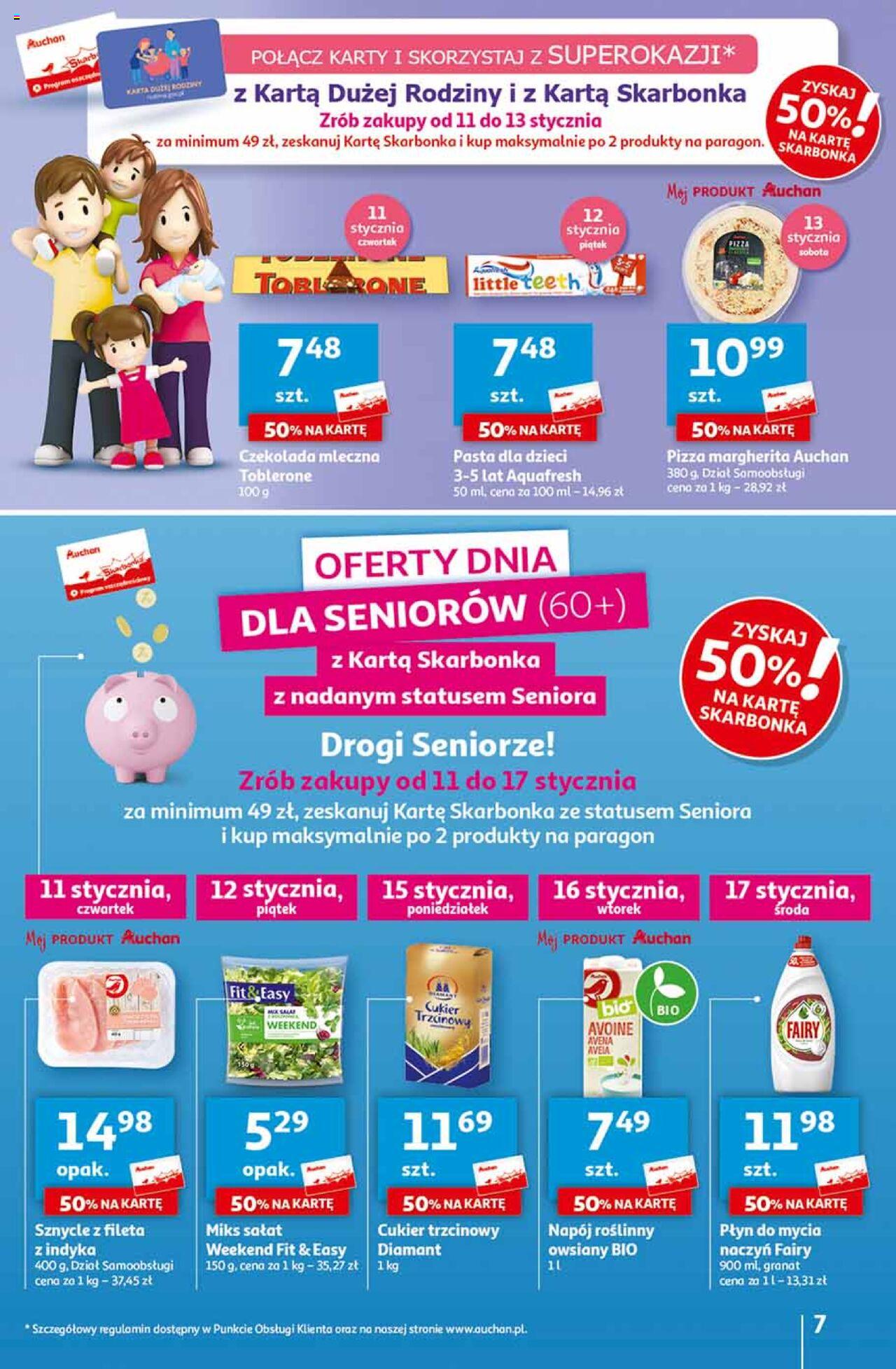 Auchan Ceny w dół Część 2 Hipermarket Gazetka ważna od 11.01.2024 do 17.01.2024 strona 7
