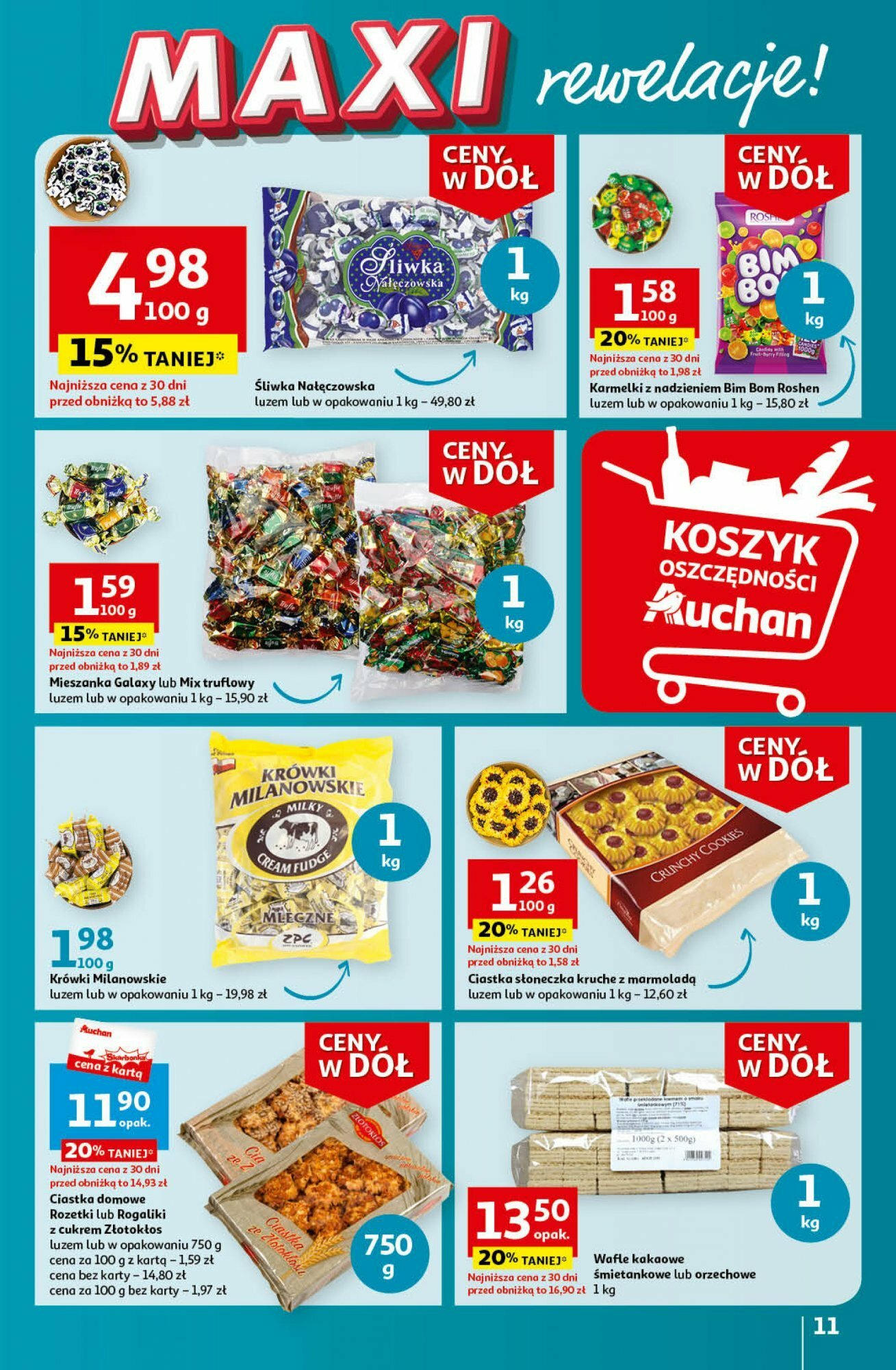 Auchan Ceny w dół Część 3 Hipermarket Gazetka ważna od 18.01.2024 do 24.01.2024 strona 11