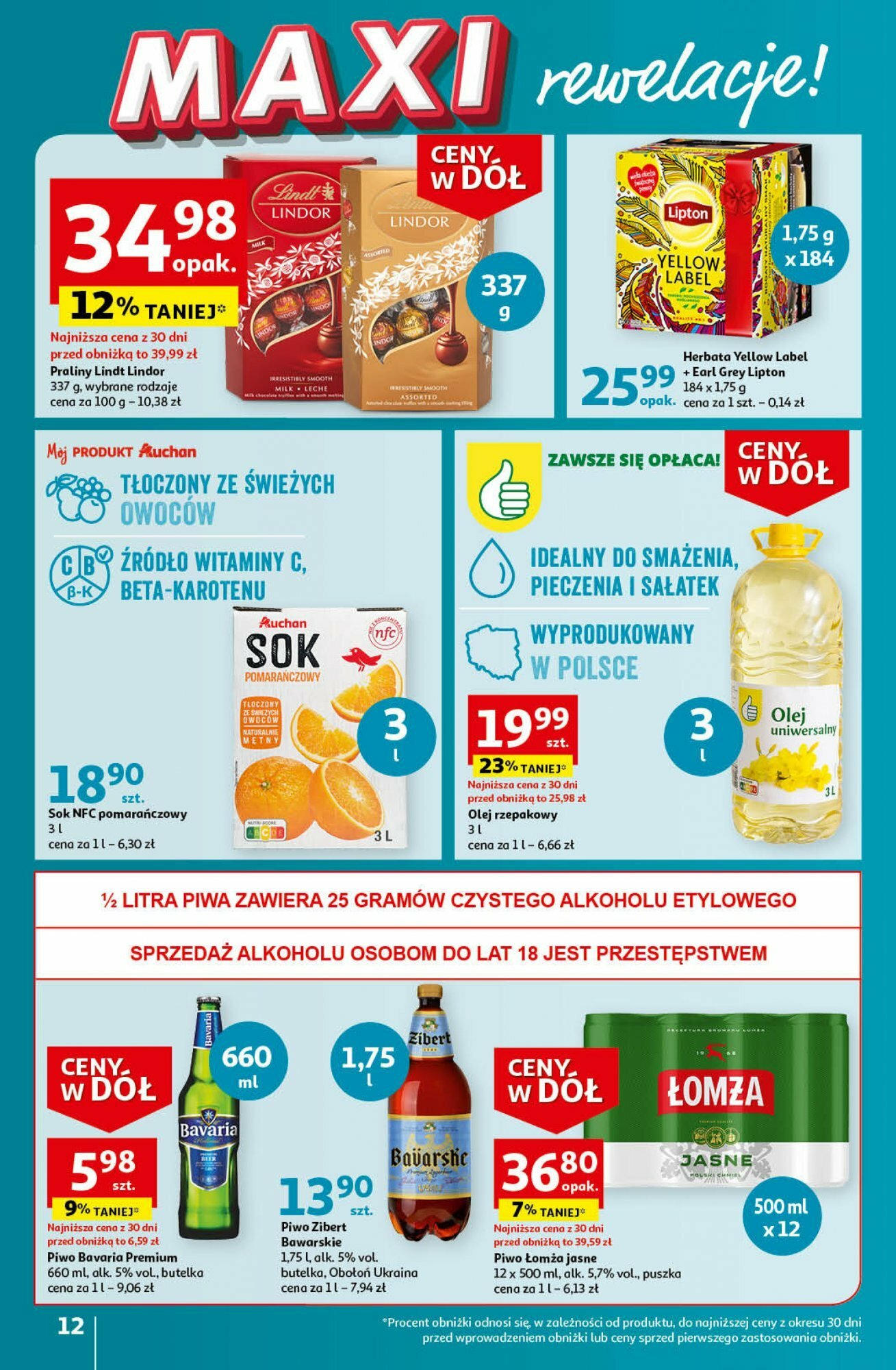 Auchan Ceny w dół Część 3 Hipermarket Gazetka ważna od 18.01.2024 do 24.01.2024 strona 12