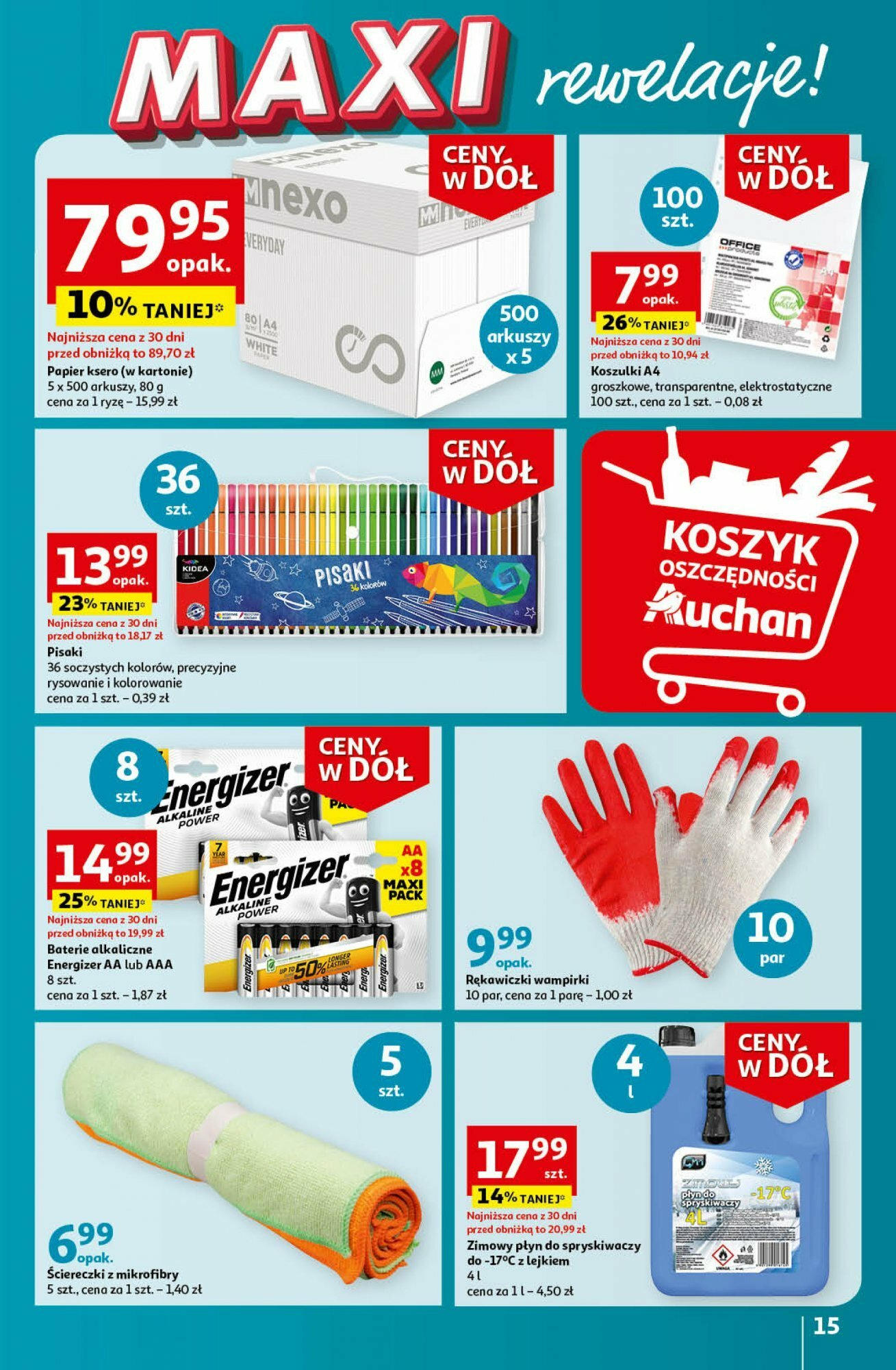 Auchan Ceny w dół Część 3 Hipermarket Gazetka ważna od 18.01.2024 do 24.01.2024 strona 15