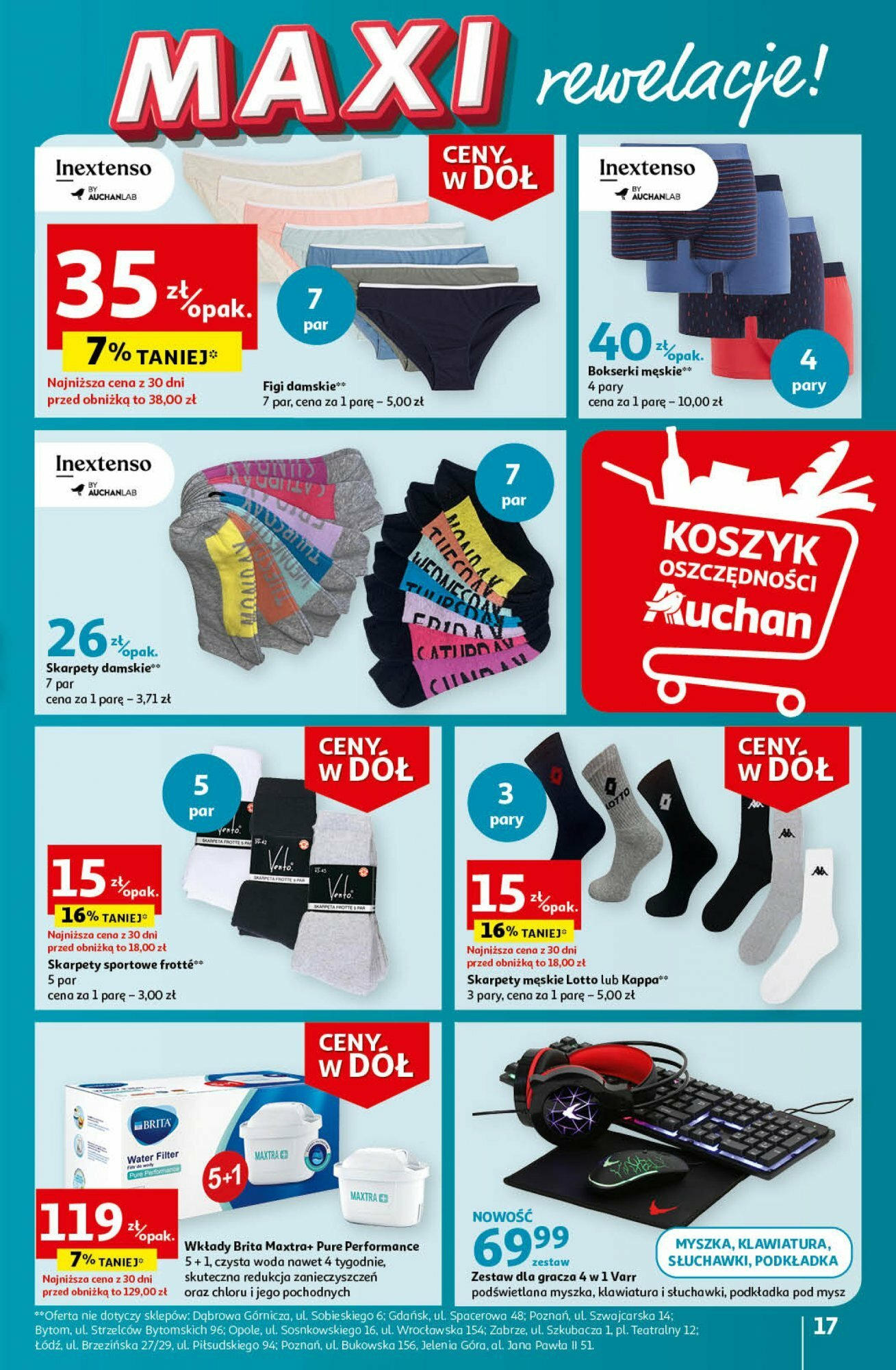 Auchan Ceny w dół Część 3 Hipermarket Gazetka ważna od 18.01.2024 do 24.01.2024 strona 17