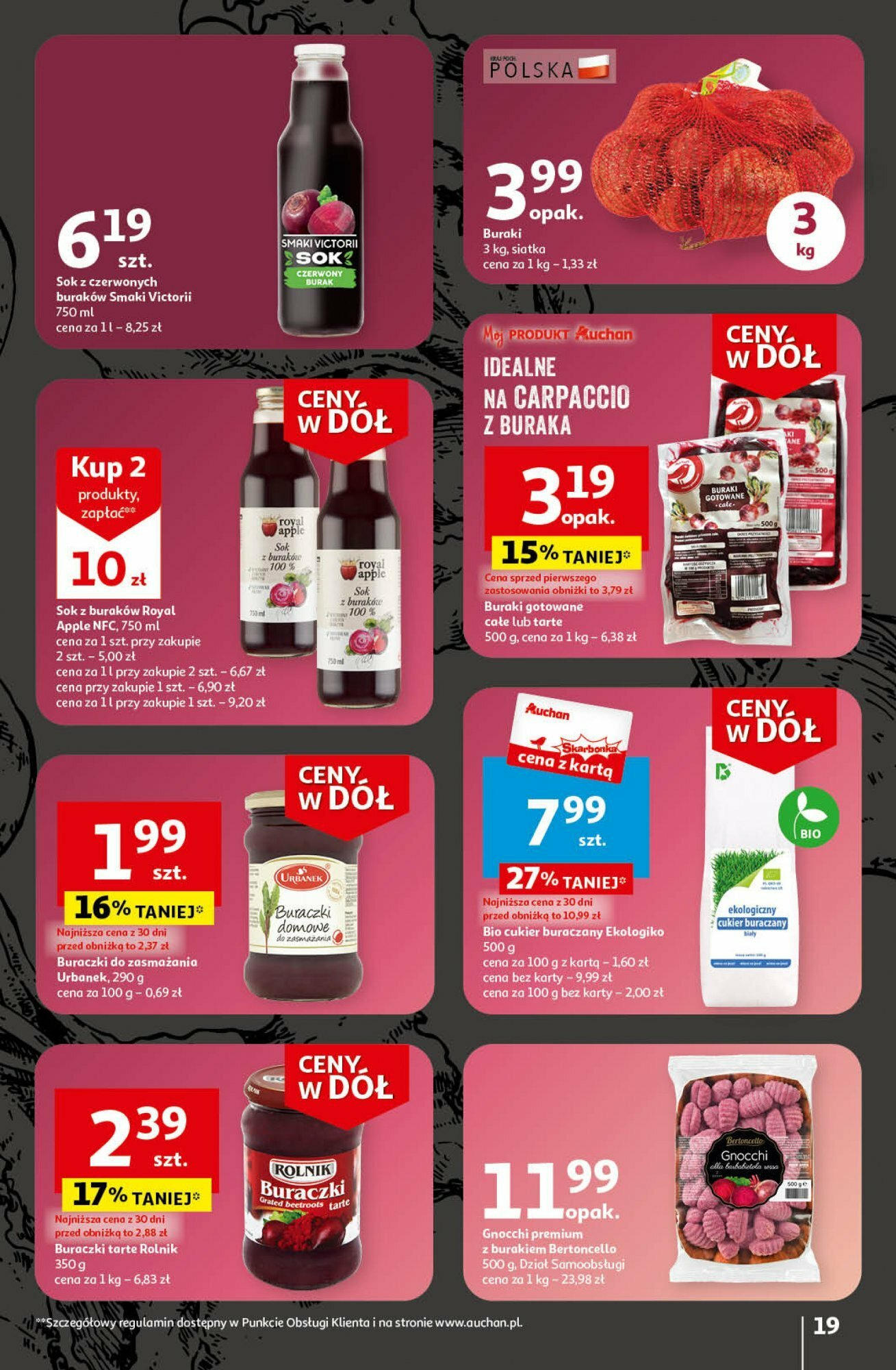 Auchan Ceny w dół Część 3 Hipermarket Gazetka ważna od 18.01.2024 do 24.01.2024 strona 19