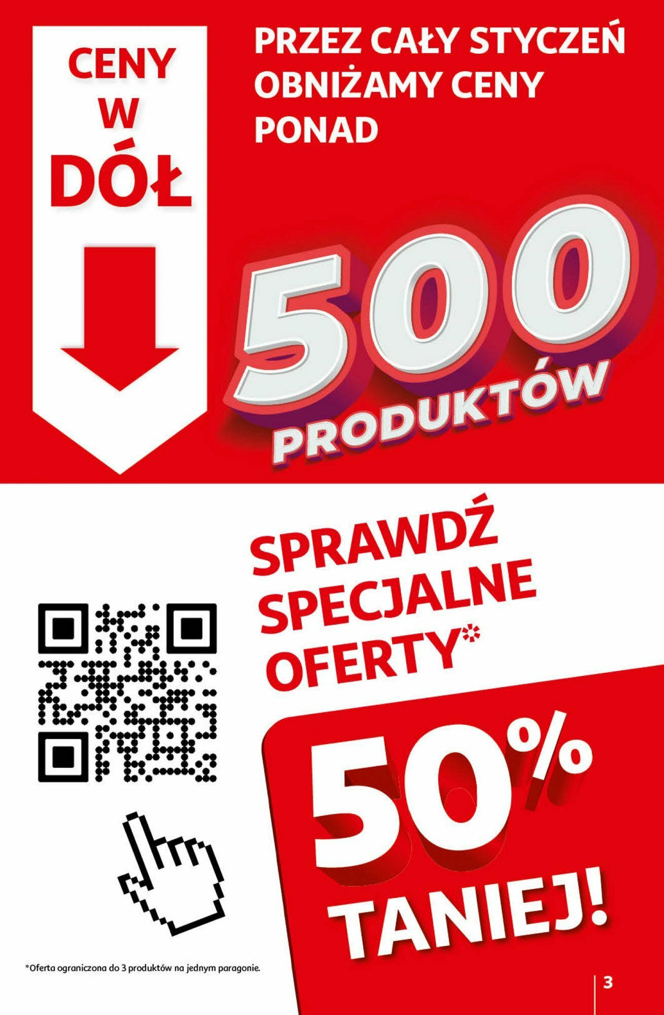 Auchan Ceny w dół Część 3 Hipermarket Gazetka ważna od 18.01.2024 do 24.01.2024 strona 3