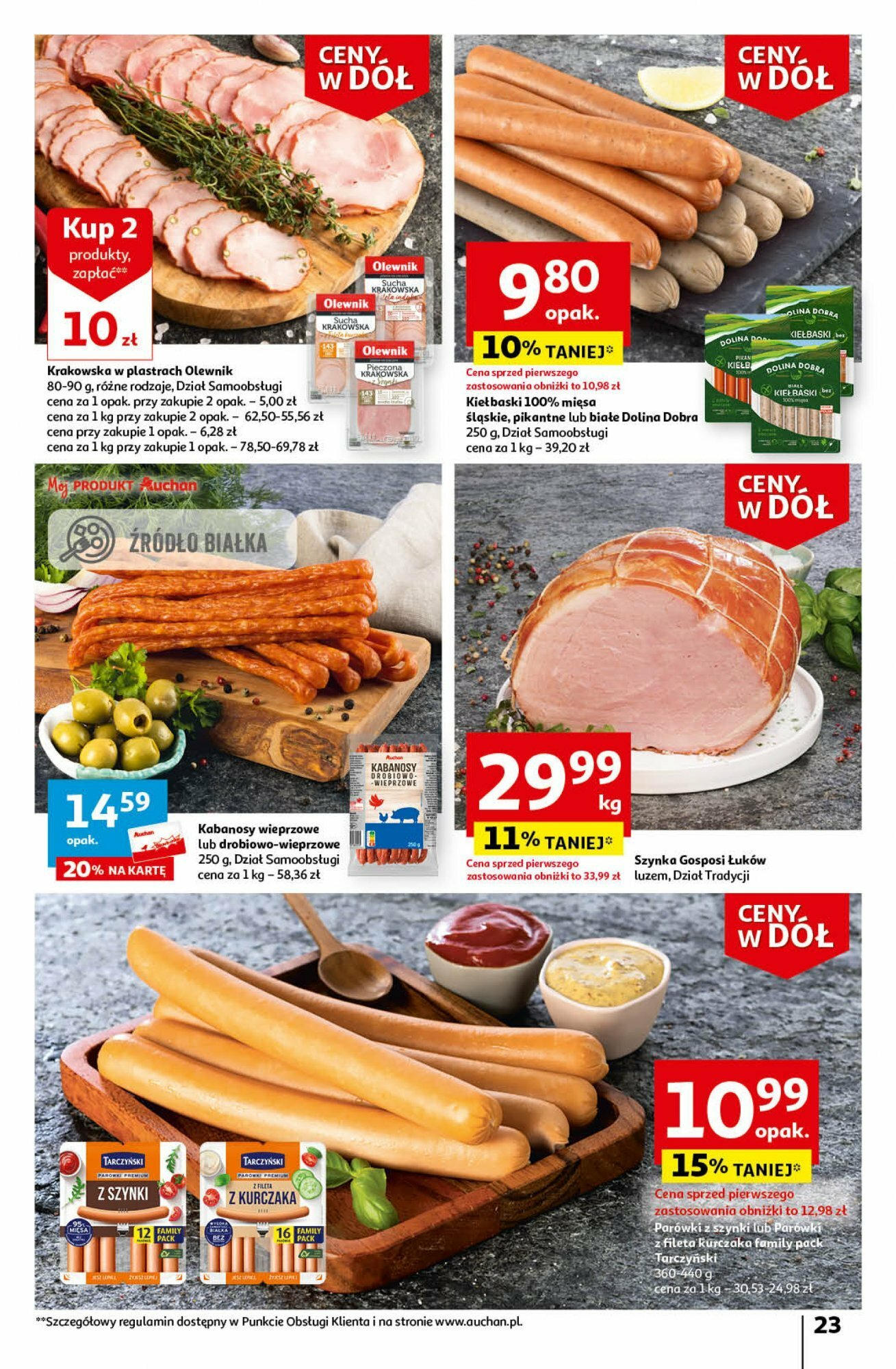 Auchan Ceny w dół Część 3 Hipermarket Gazetka ważna od 18.01.2024 do 24.01.2024 strona 23