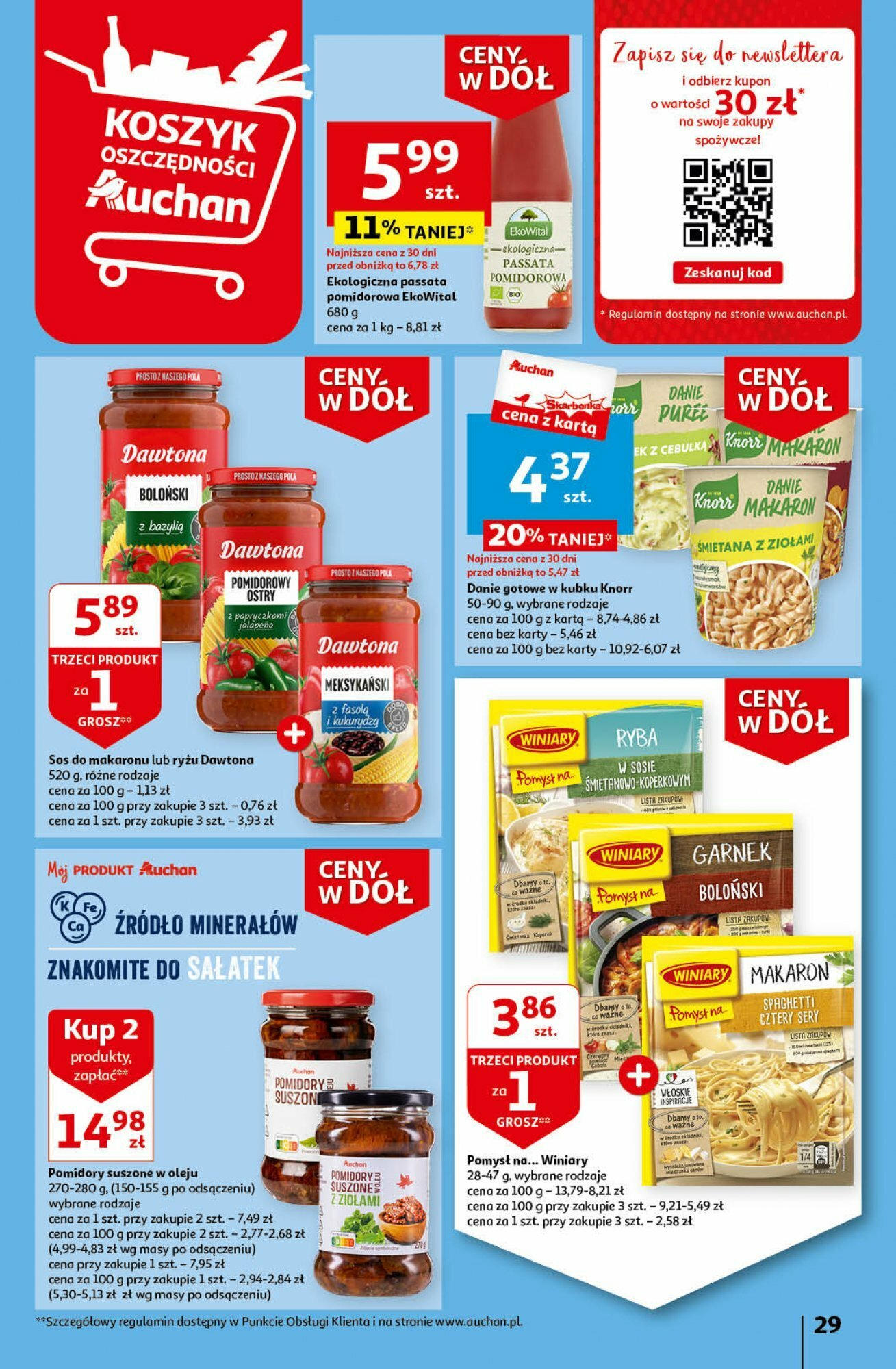 Auchan Ceny w dół Część 3 Hipermarket Gazetka ważna od 18.01.2024 do 24.01.2024 strona 29