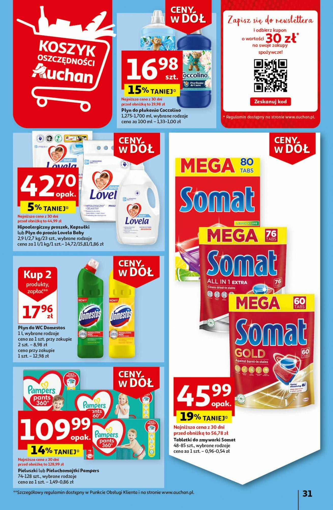Auchan Ceny w dół Część 3 Hipermarket Gazetka ważna od 18.01.2024 do 24.01.2024 strona 31