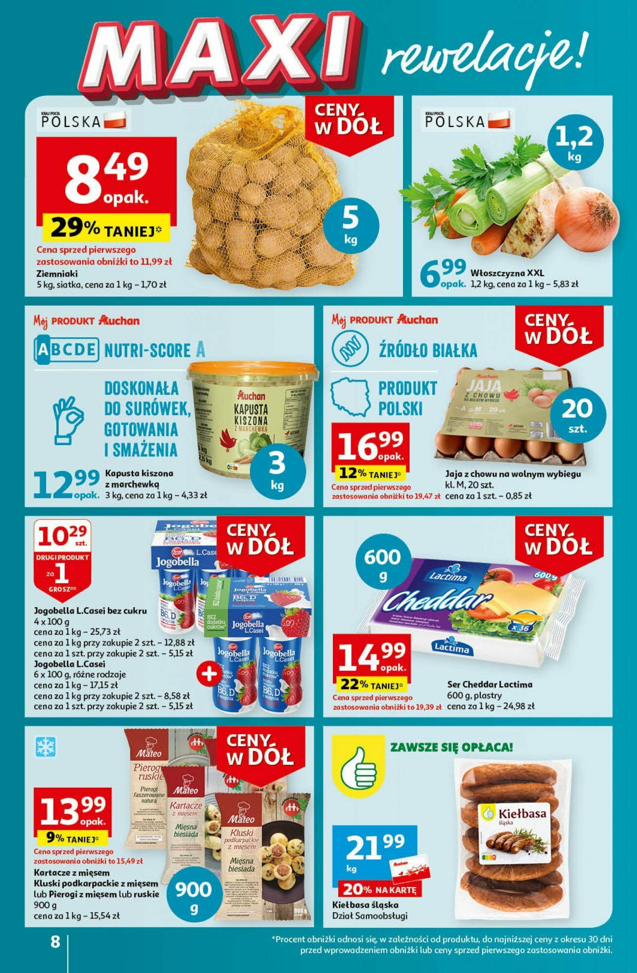 Auchan Ceny w dół Część 3 Hipermarket Gazetka ważna od 18.01.2024 do 24.01.2024 strona 8