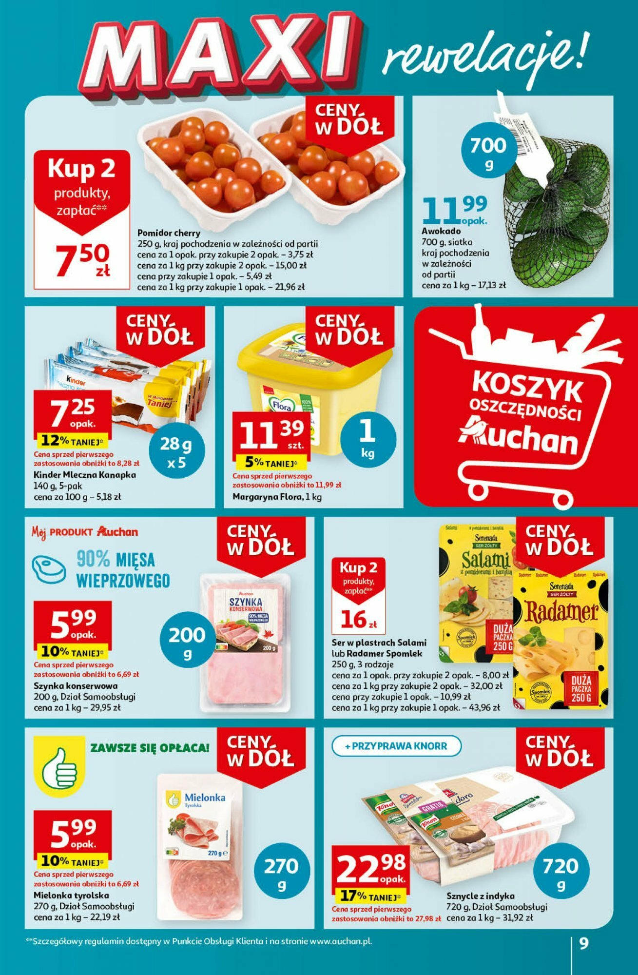 Auchan Ceny w dół Część 3 Hipermarket Gazetka ważna od 18.01.2024 do 24.01.2024 strona 9