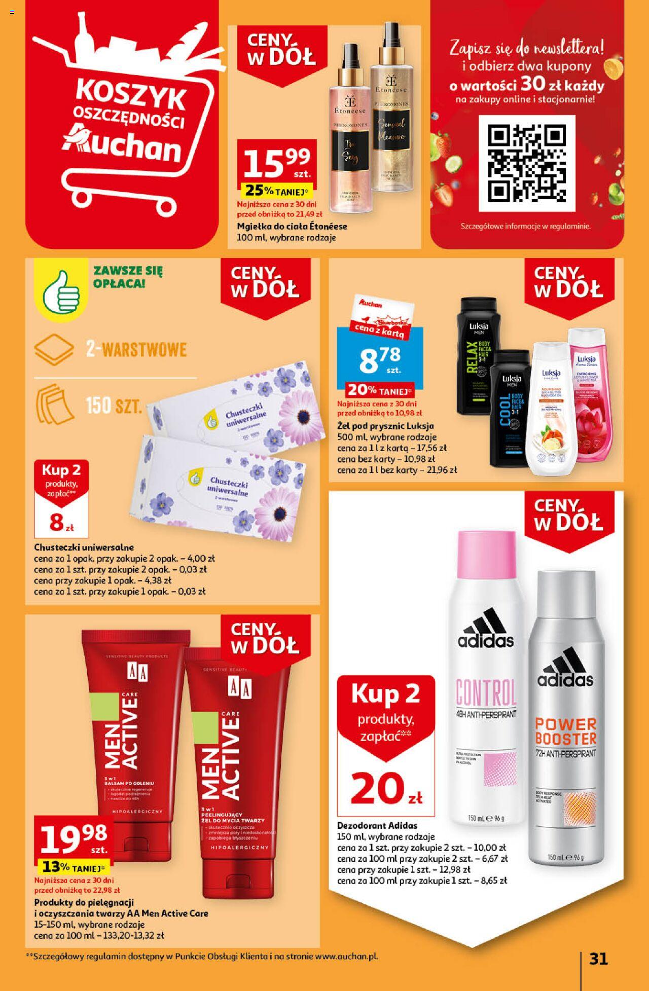 Auchan Ceny w dół Część 4 Hipermarket Gazetka ważna od 25.01.2024 do 31.01.2024 strona 31