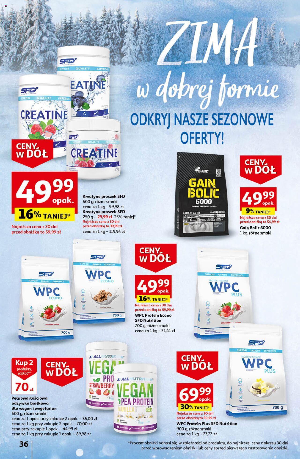 Auchan Ceny w dół Część 4 Hipermarket Gazetka ważna od 25.01.2024 do 31.01.2024 strona 36