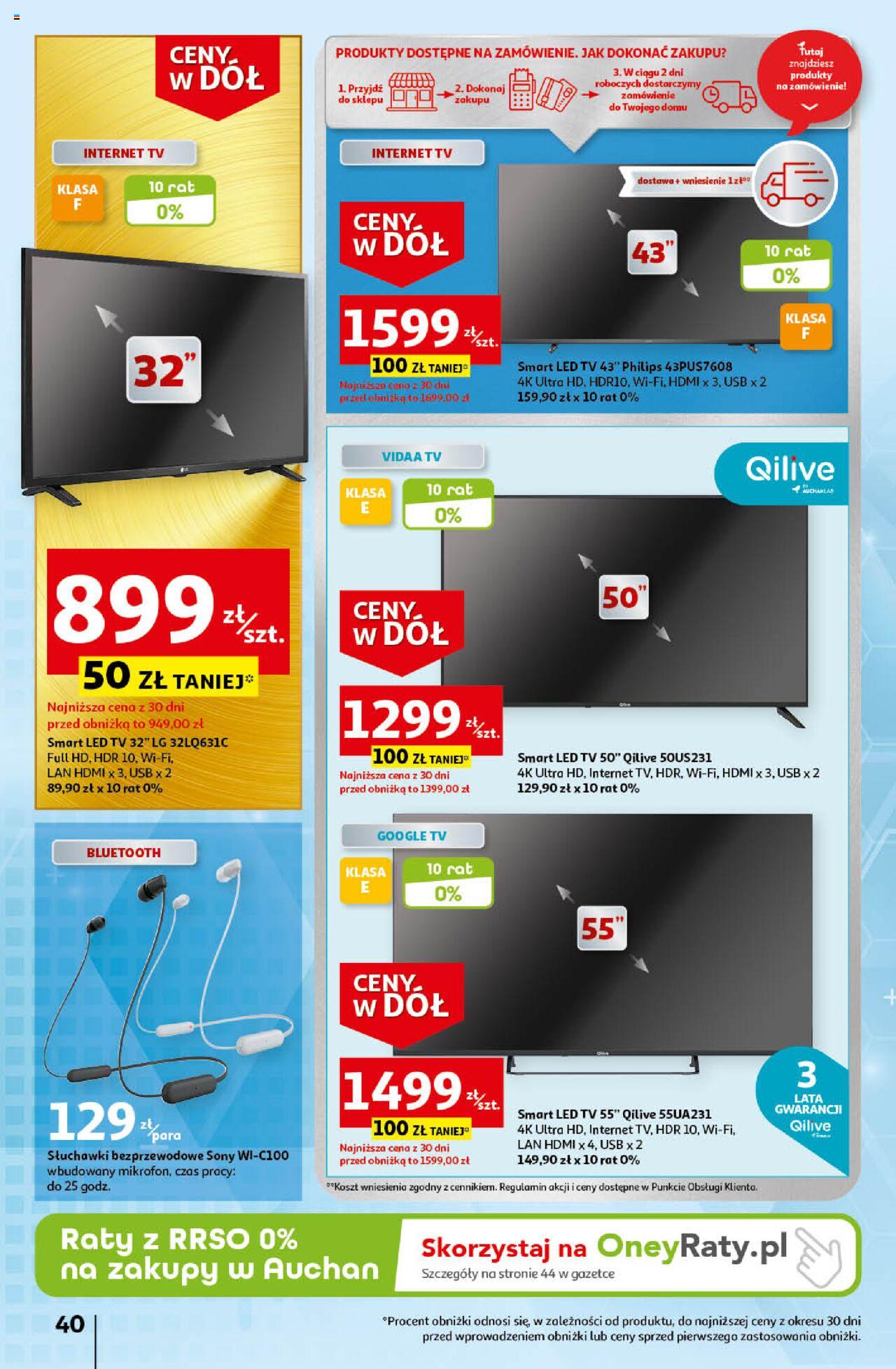 Auchan Ceny w dół Część 4 Hipermarket Gazetka ważna od 25.01.2024 do 31.01.2024 strona 40