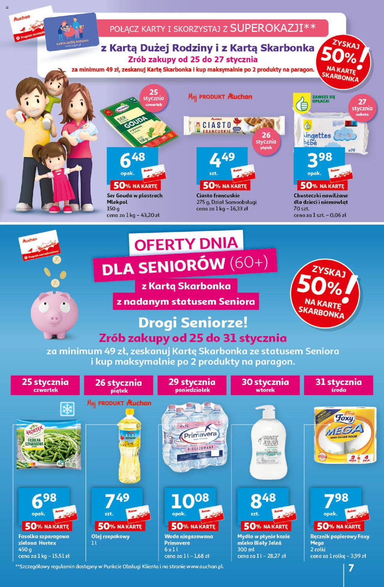 Auchan Ceny w dół Część 4 Hipermarket Gazetka ważna od 25.01.2024 do 31.01.2024 strona 7