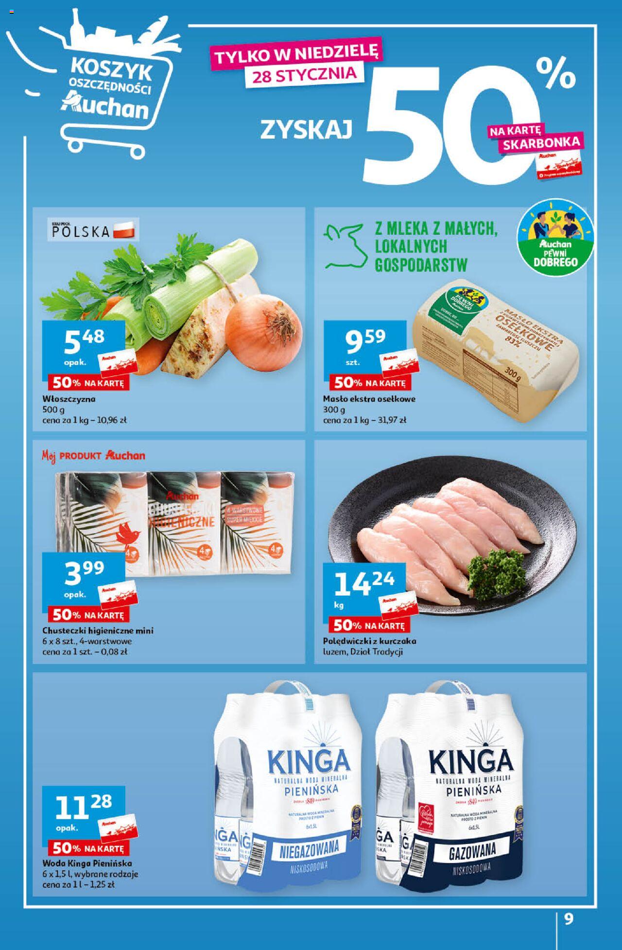 Auchan Ceny w dół Część 4 Hipermarket Gazetka ważna od 25.01.2024 do 31.01.2024 strona 9