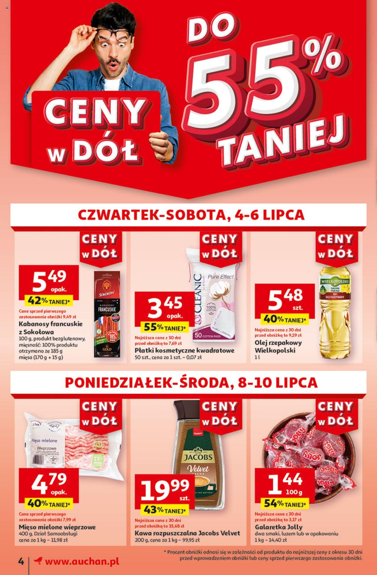 Auchan Ceny w dół Gazetka ważna od 04.07.2024 do 10.07.2024 strona 4