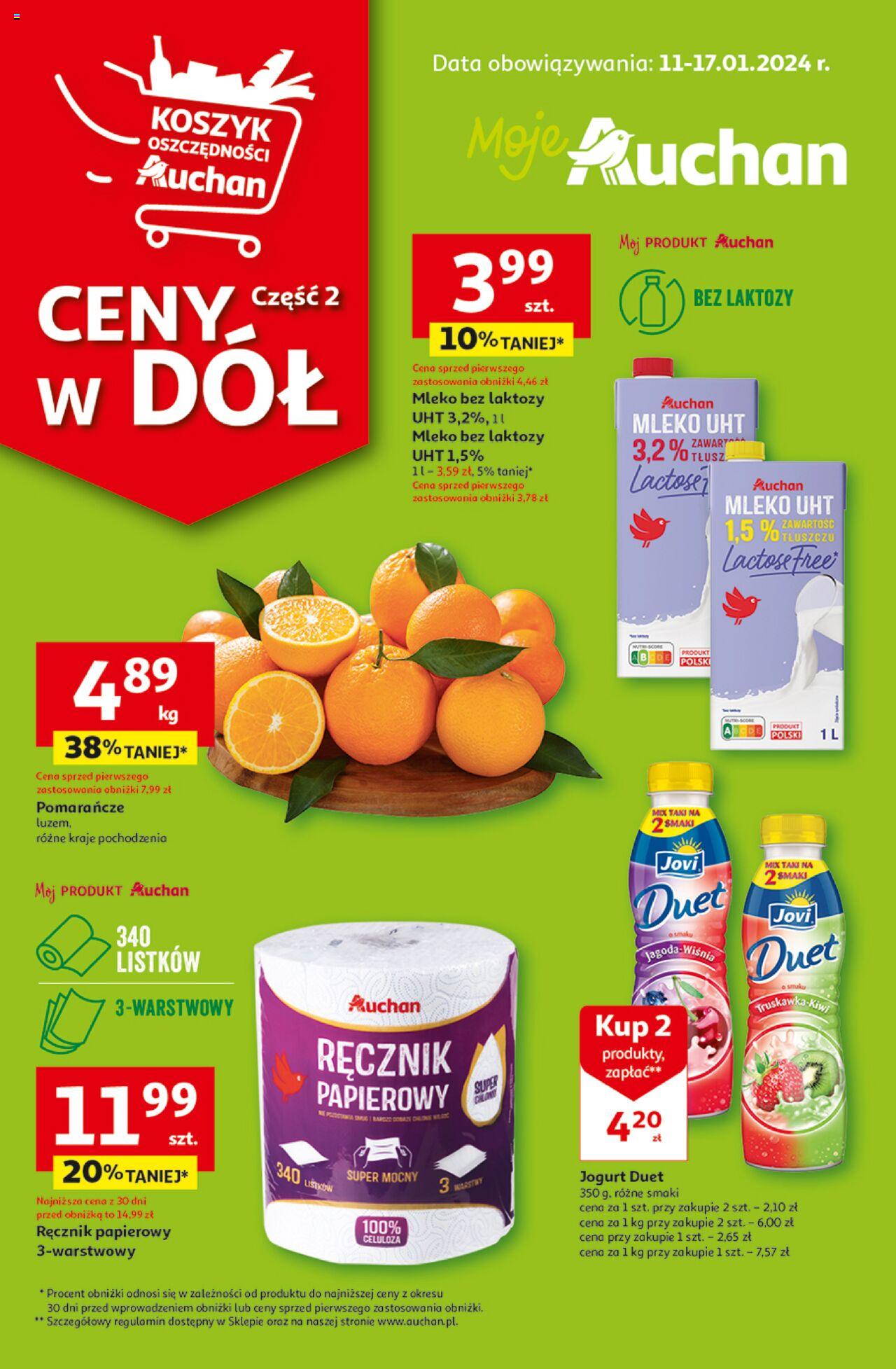 Auchan Ceny w dół Gazetka ważna od 11.01.2024 do 17.01.2024 strona 1