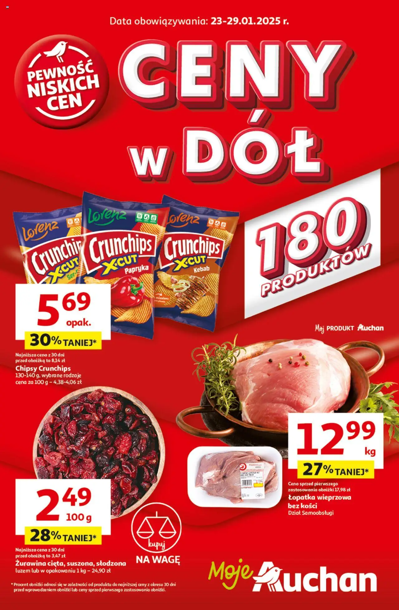 Auchan Ceny w dół Gazetka ważna od 23.01.2025 do 29.01.2025 strona 1