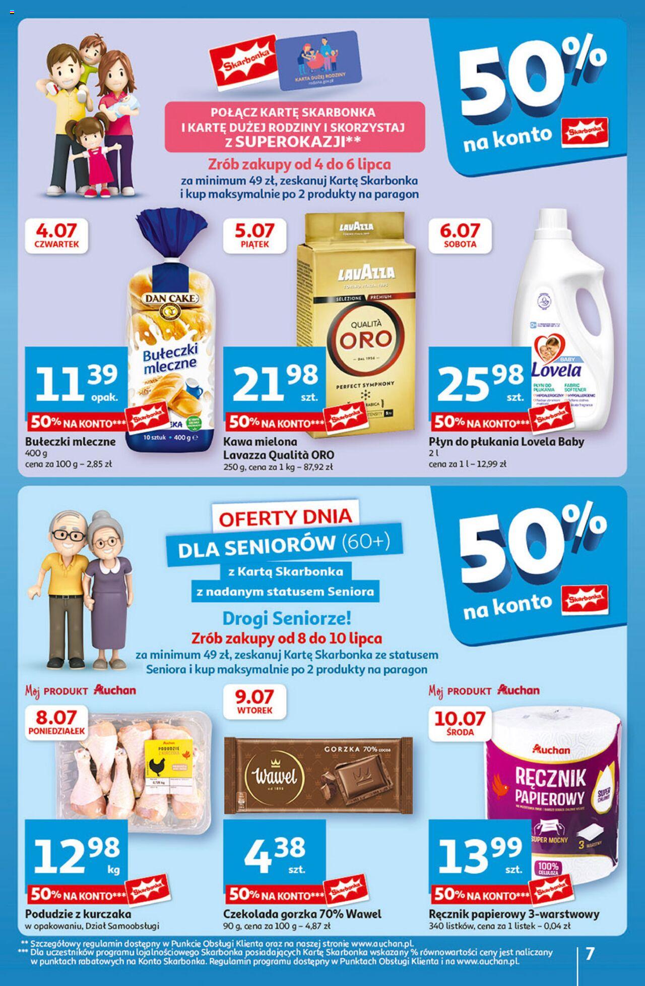 Auchan Ceny w dół Hipermarket Gazetka ważna od 04.07.2024 do 10.07.2024 strona 7