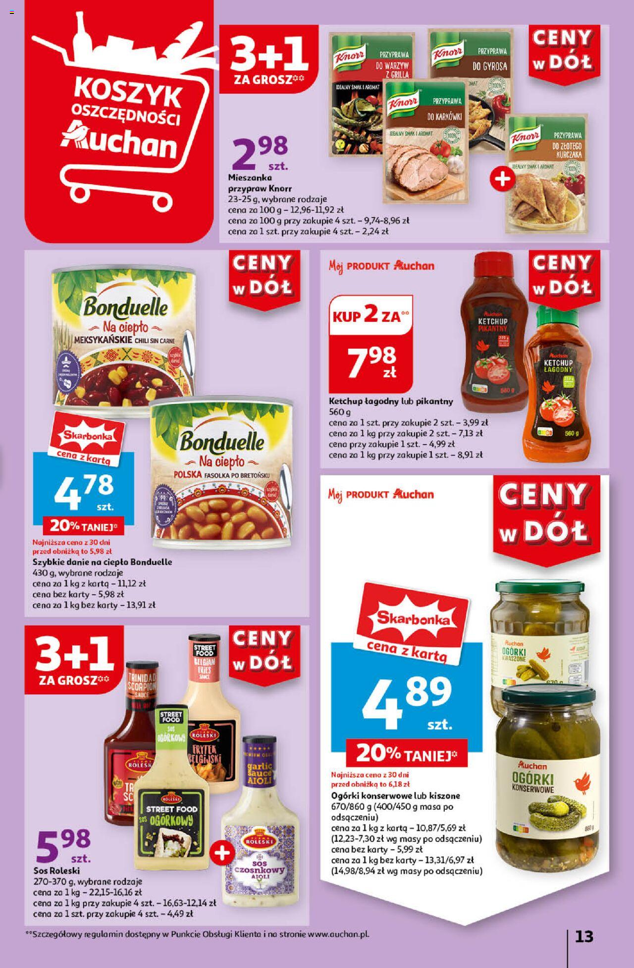 Auchan Ceny w dół Hipermarket Gazetka ważna  od 06.06.2024 do 12.06.2024 strona 13