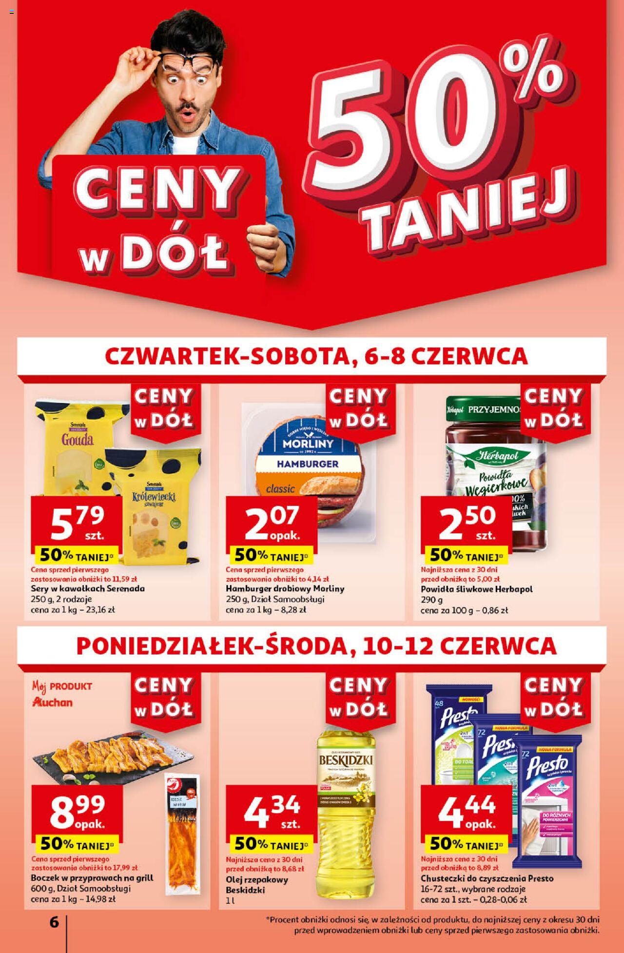 Auchan Ceny w dół Hipermarket Gazetka ważna  od 06.06.2024 do 12.06.2024 strona 6