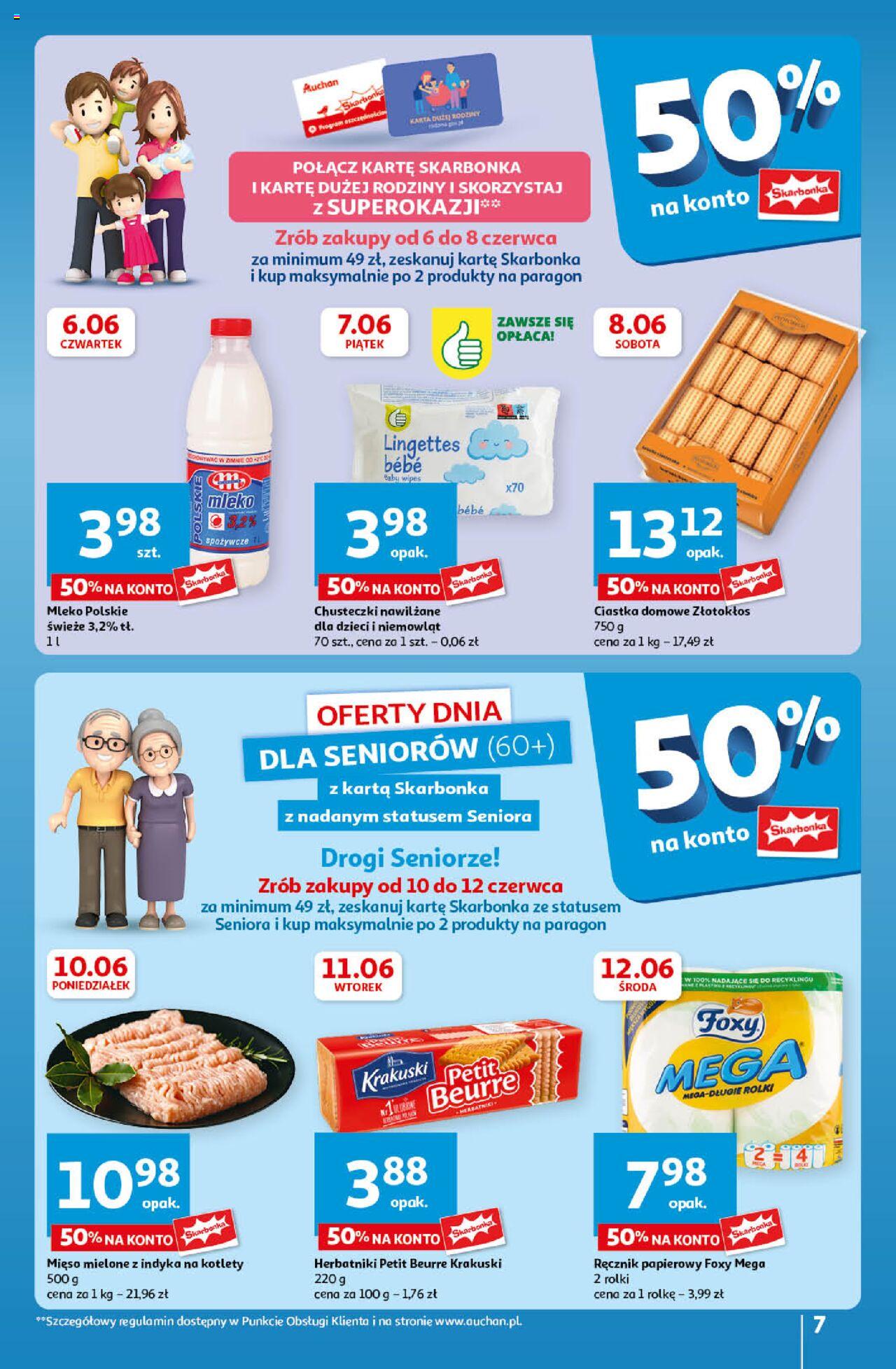 Auchan Ceny w dół Hipermarket Gazetka ważna  od 06.06.2024 do 12.06.2024 strona 7
