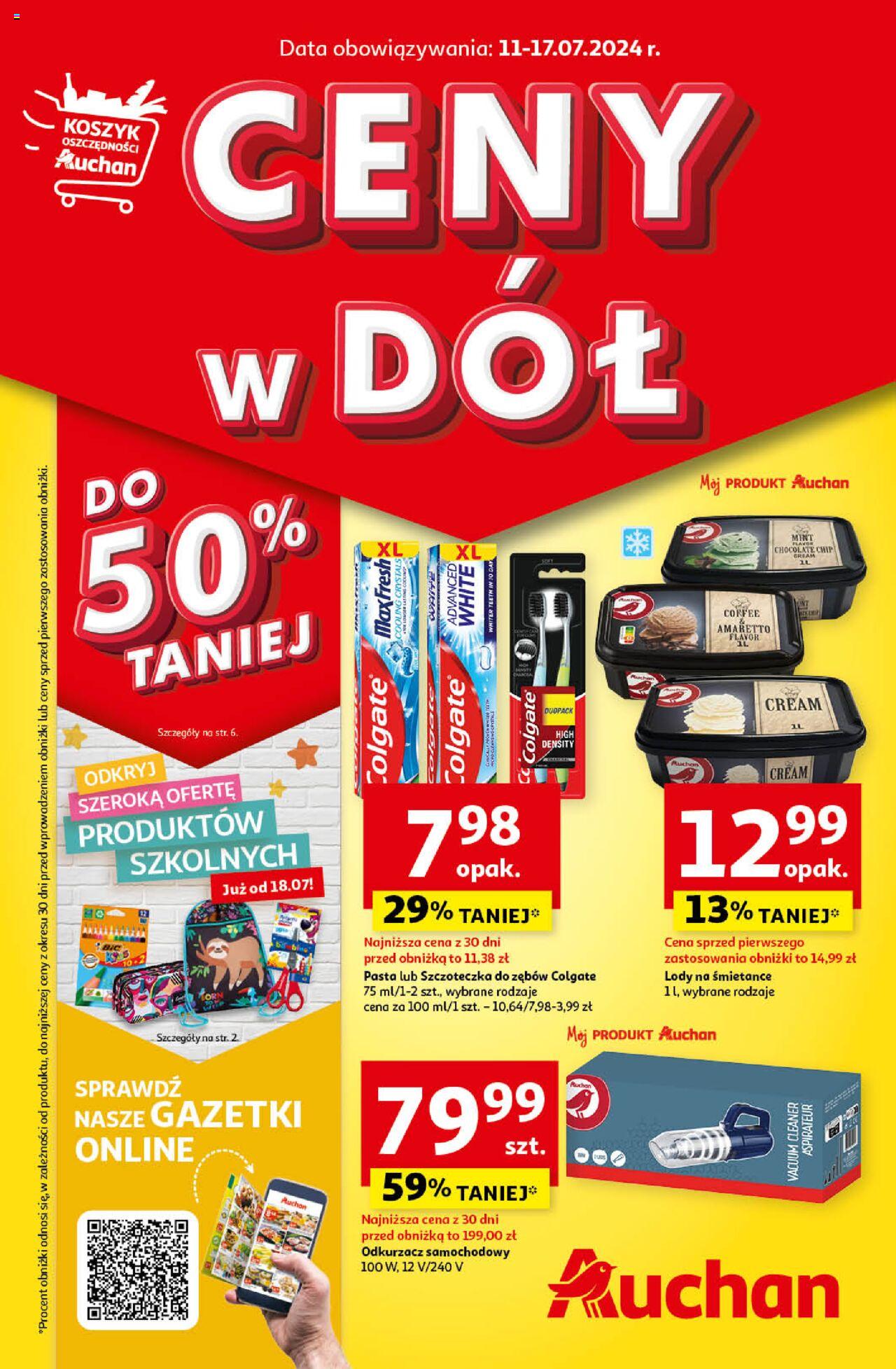 Auchan Ceny w dół Hipermarket Gazetka ważna od 11.07.2024 do 17.07.2024 strona 1