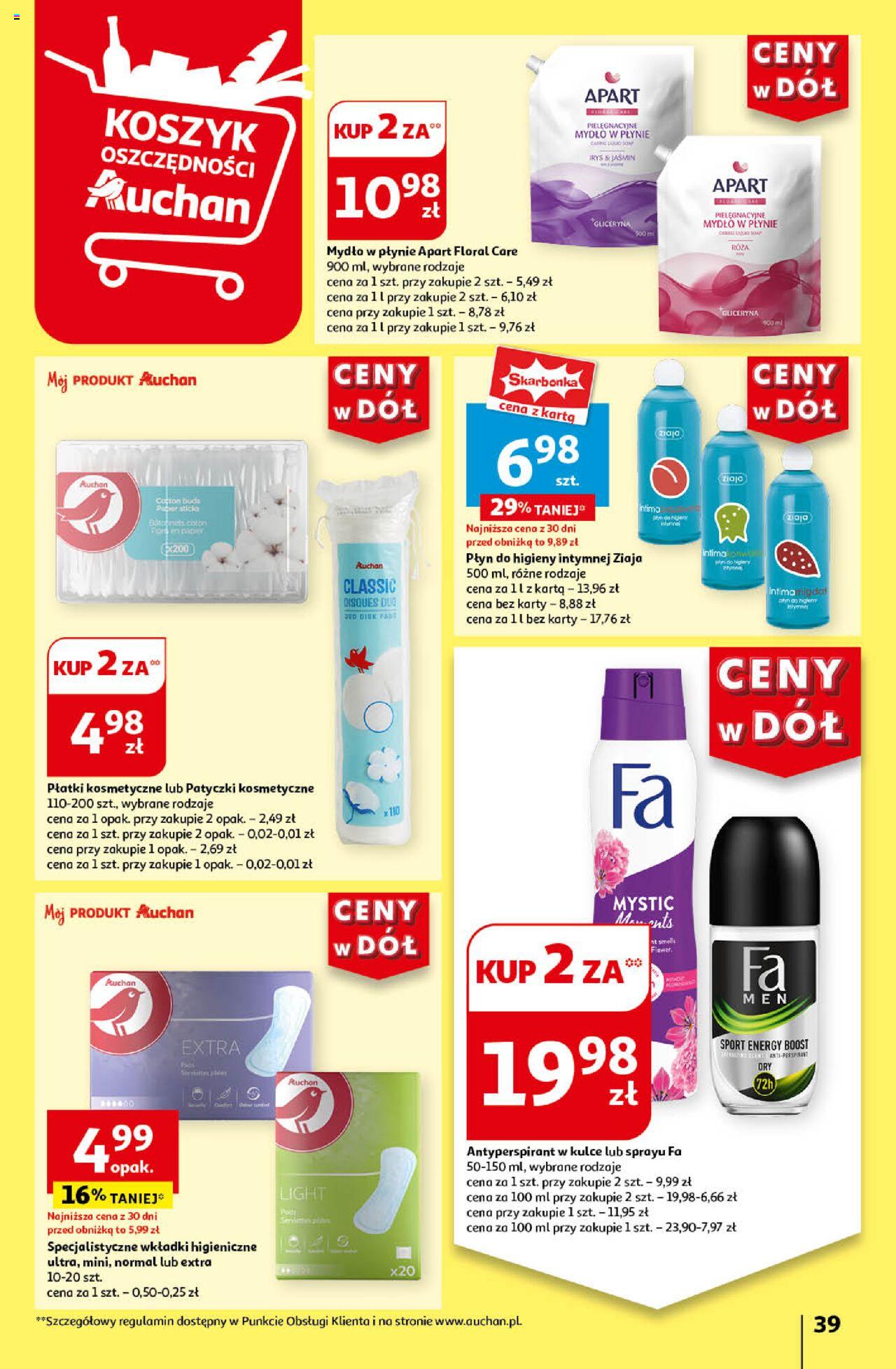 Auchan Ceny w dół Hipermarket Gazetka ważna od 11.07.2024 do 17.07.2024 strona 40