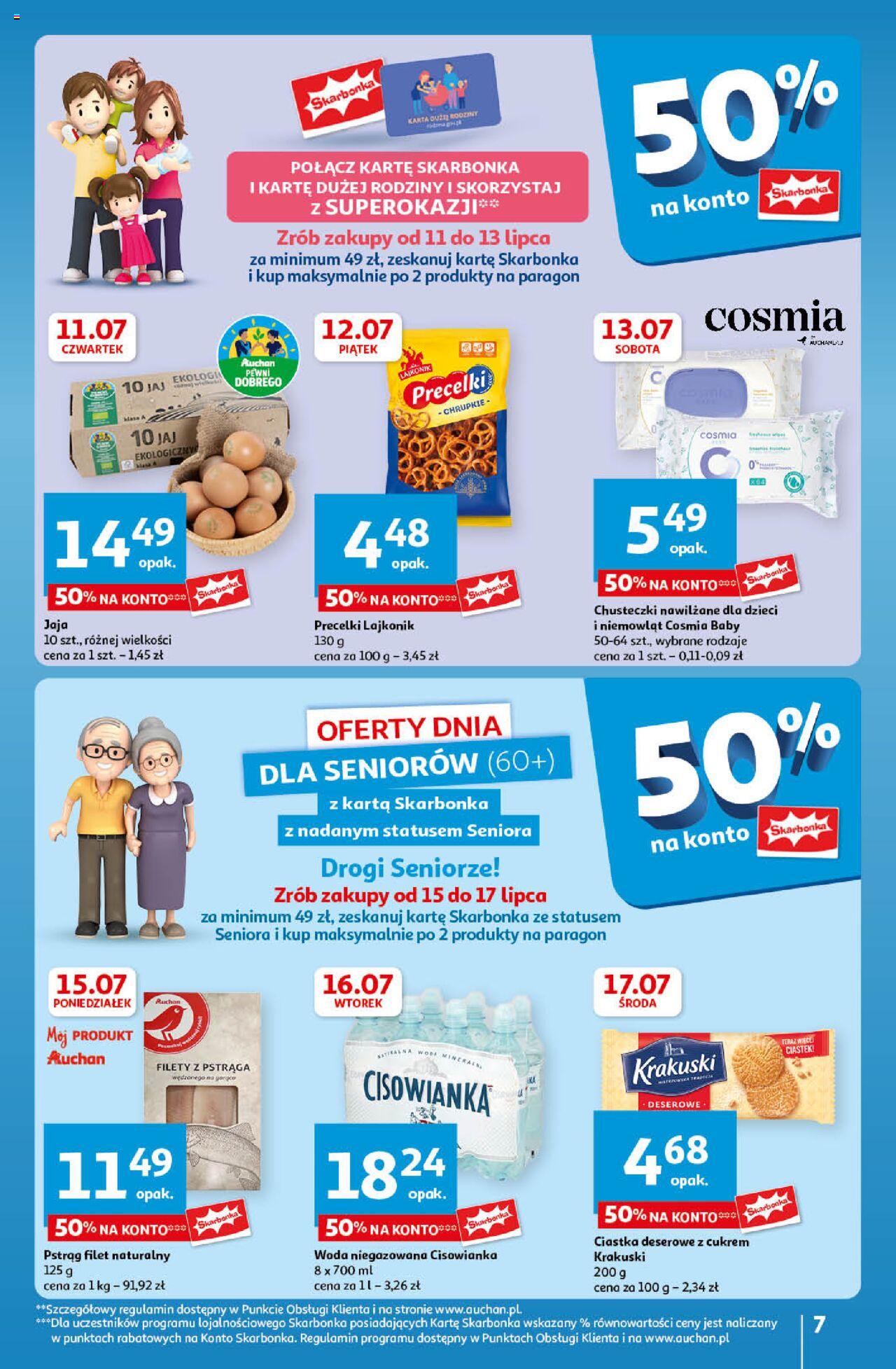 Auchan Ceny w dół Hipermarket Gazetka ważna od 11.07.2024 do 17.07.2024 strona 7