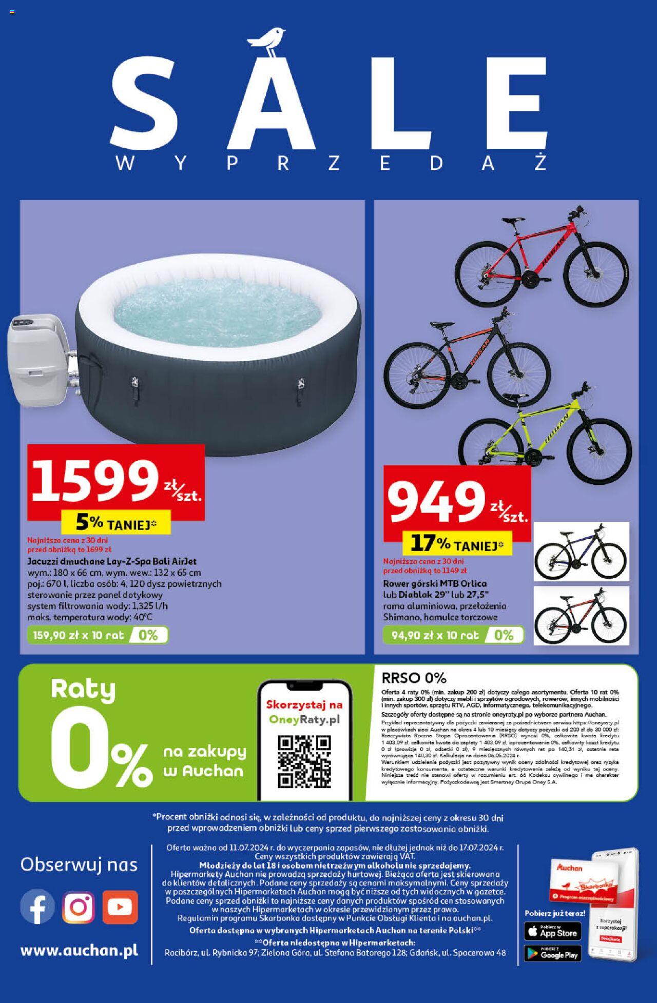 Auchan Ceny w dół Hipermarket Gazetka ważna od 11.07.2024 do 17.07.2024 strona 63