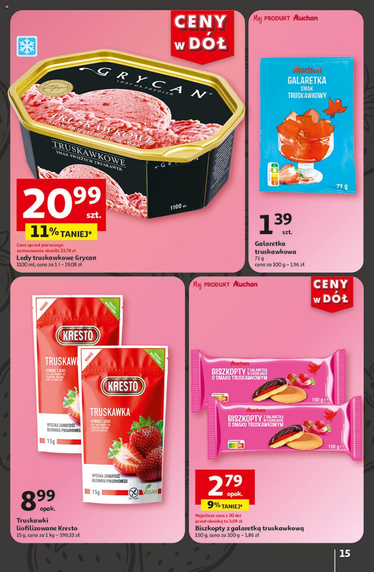 Auchan Ceny w dół Hipermarket Gazetka ważna od 13.06.2024 do 19.06.2024 strona 15