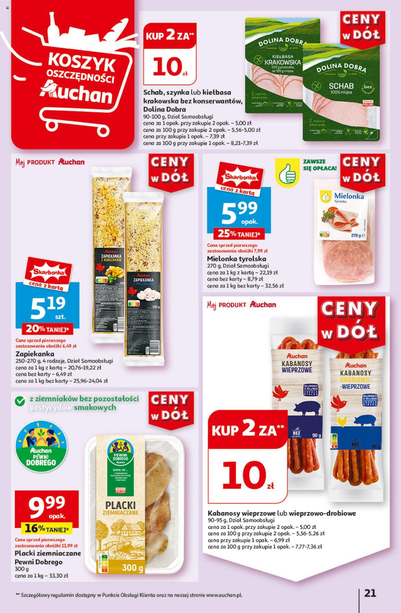 Auchan Ceny w dół Hipermarket Gazetka ważna od 13.06.2024 do 19.06.2024 strona 21