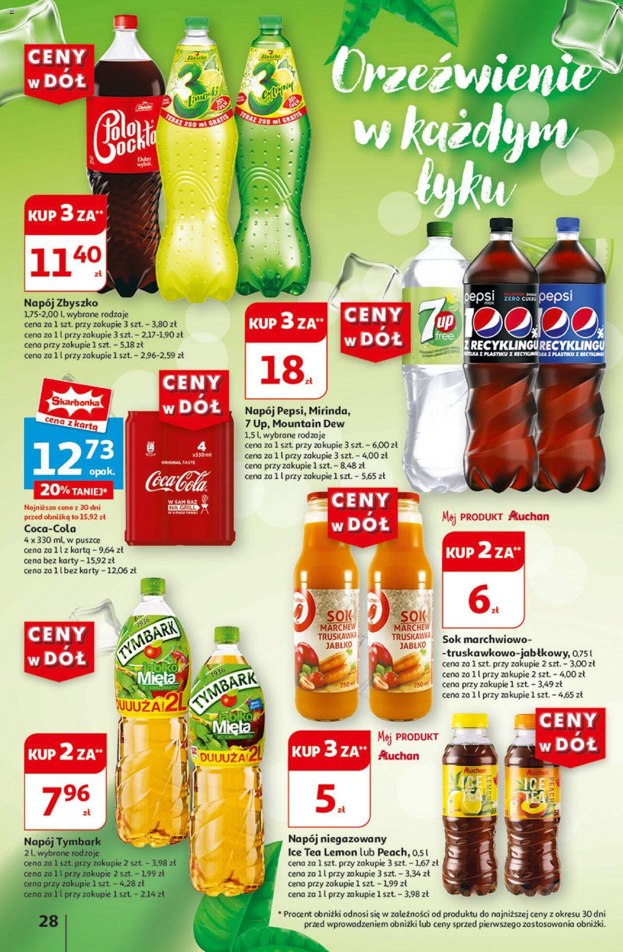 Auchan Ceny w dół Hipermarket Gazetka ważna od 13.06.2024 do 19.06.2024 strona 28
