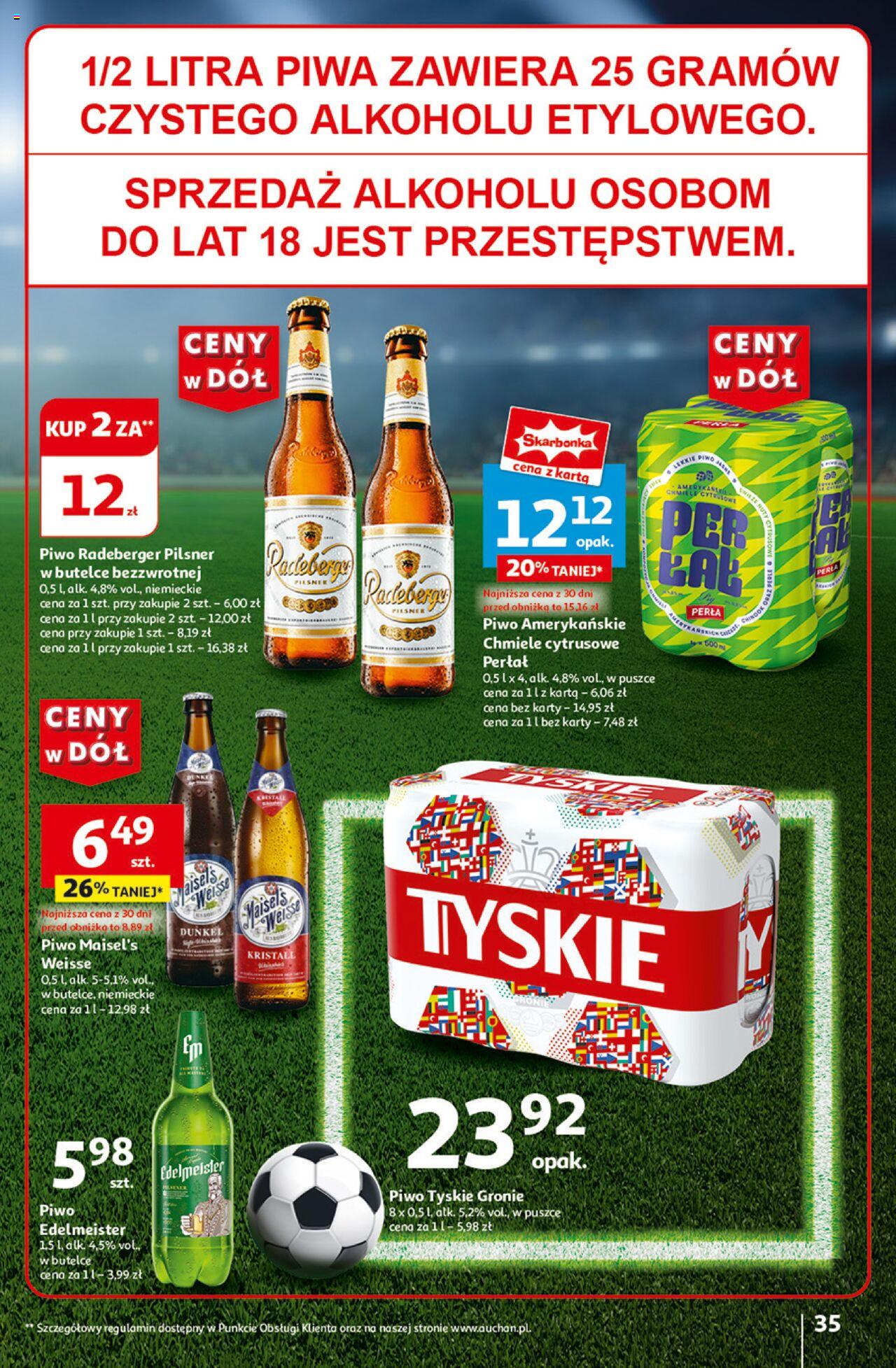 Auchan Ceny w dół Hipermarket Gazetka ważna od 13.06.2024 do 19.06.2024 strona 35