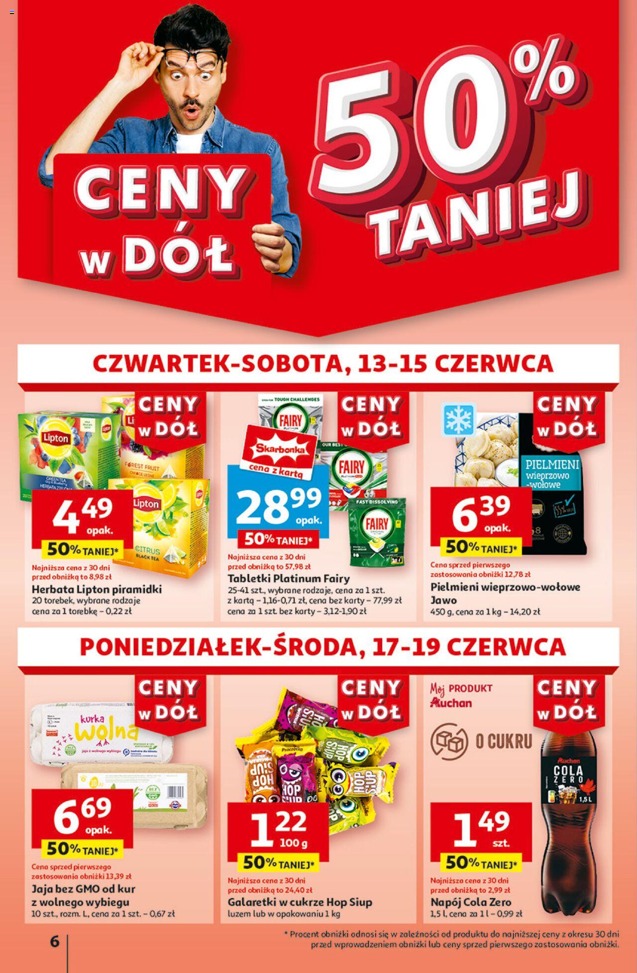 Auchan Ceny w dół Hipermarket Gazetka ważna od 13.06.2024 do 19.06.2024 strona 6