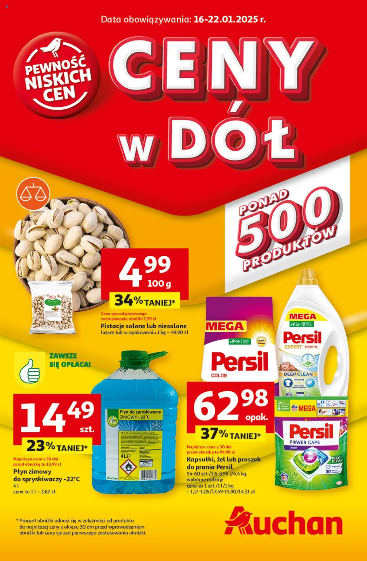 Auchan Ceny w dół Hipermarket Gazetka ważna od 16.01.2025 do 22.01.2025 strona 1