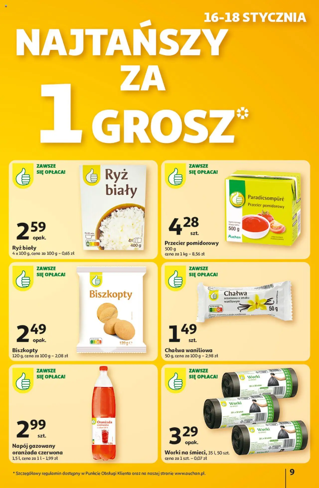 Auchan Ceny w dół Hipermarket Gazetka ważna od 16.01.2025 do 22.01.2025 strona 9