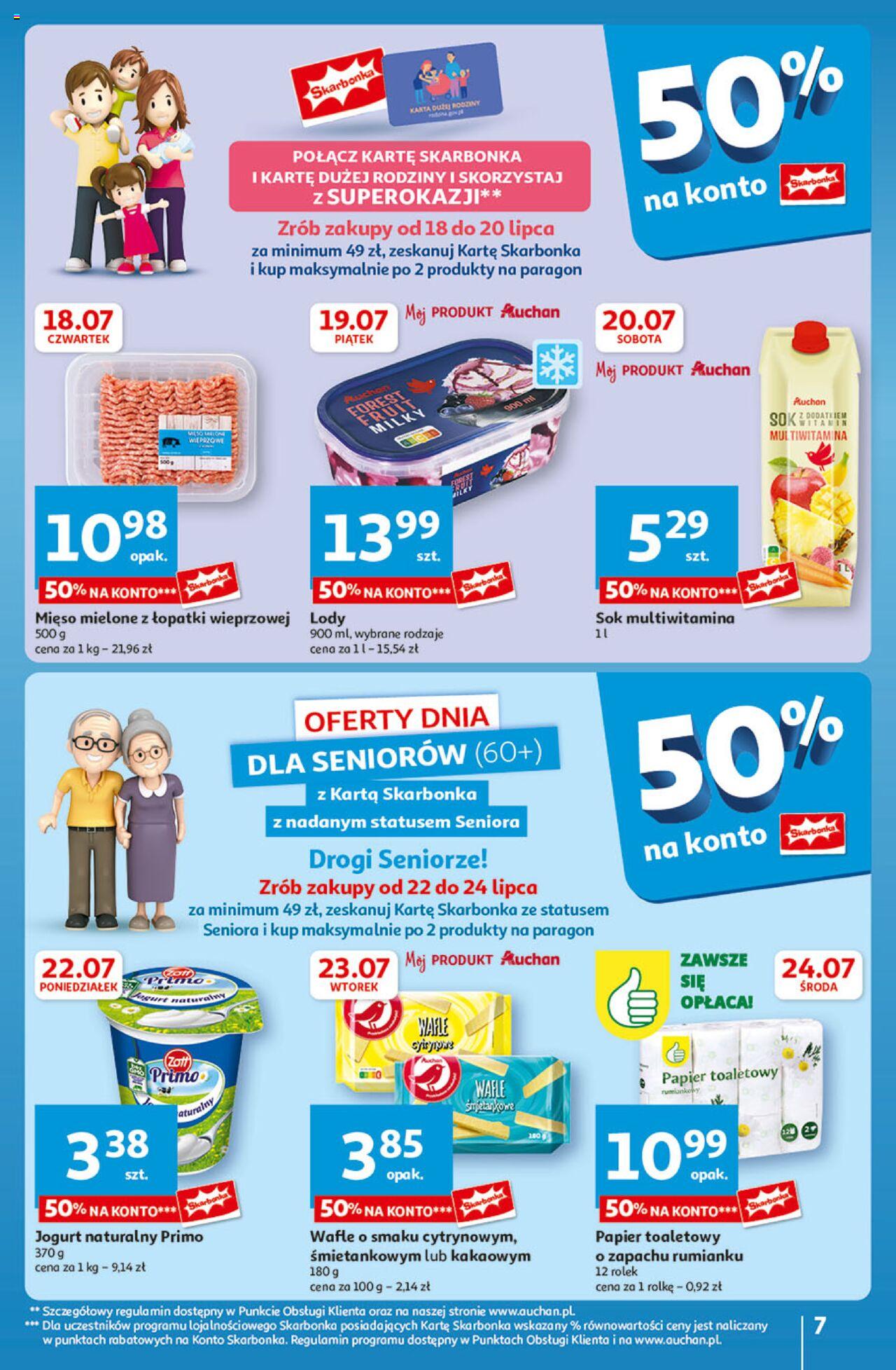 Auchan Ceny w dół Hipermarket Gazetka ważna od 18.07.2024 do 24.07.2024 strona 6