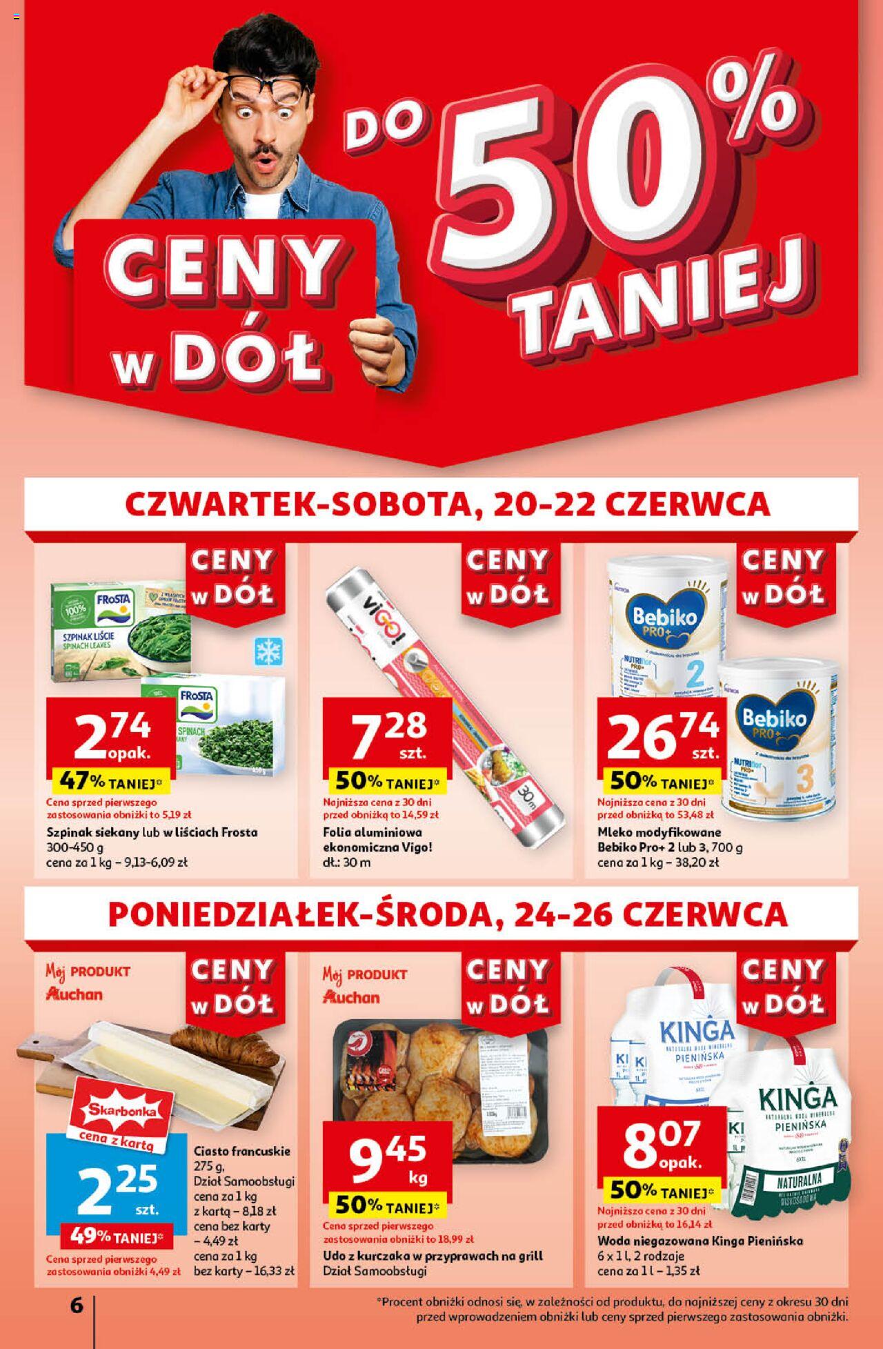 Auchan Ceny w dół Hipermarket Gazetka ważna od 20.06.2024 do 26.06.2024 strona 6