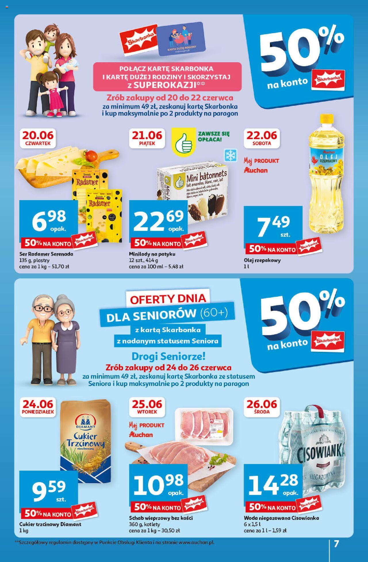 Auchan Ceny w dół Hipermarket Gazetka ważna od 20.06.2024 do 26.06.2024 strona 7
