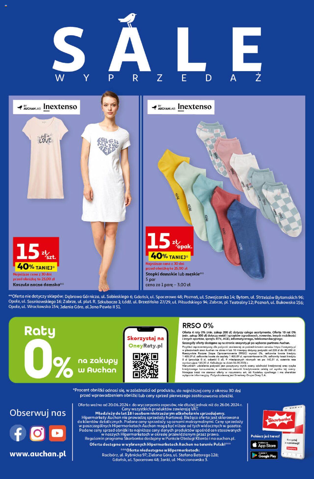 Auchan Ceny w dół Hipermarket Gazetka ważna od 20.06.2024 do 26.06.2024 strona 64