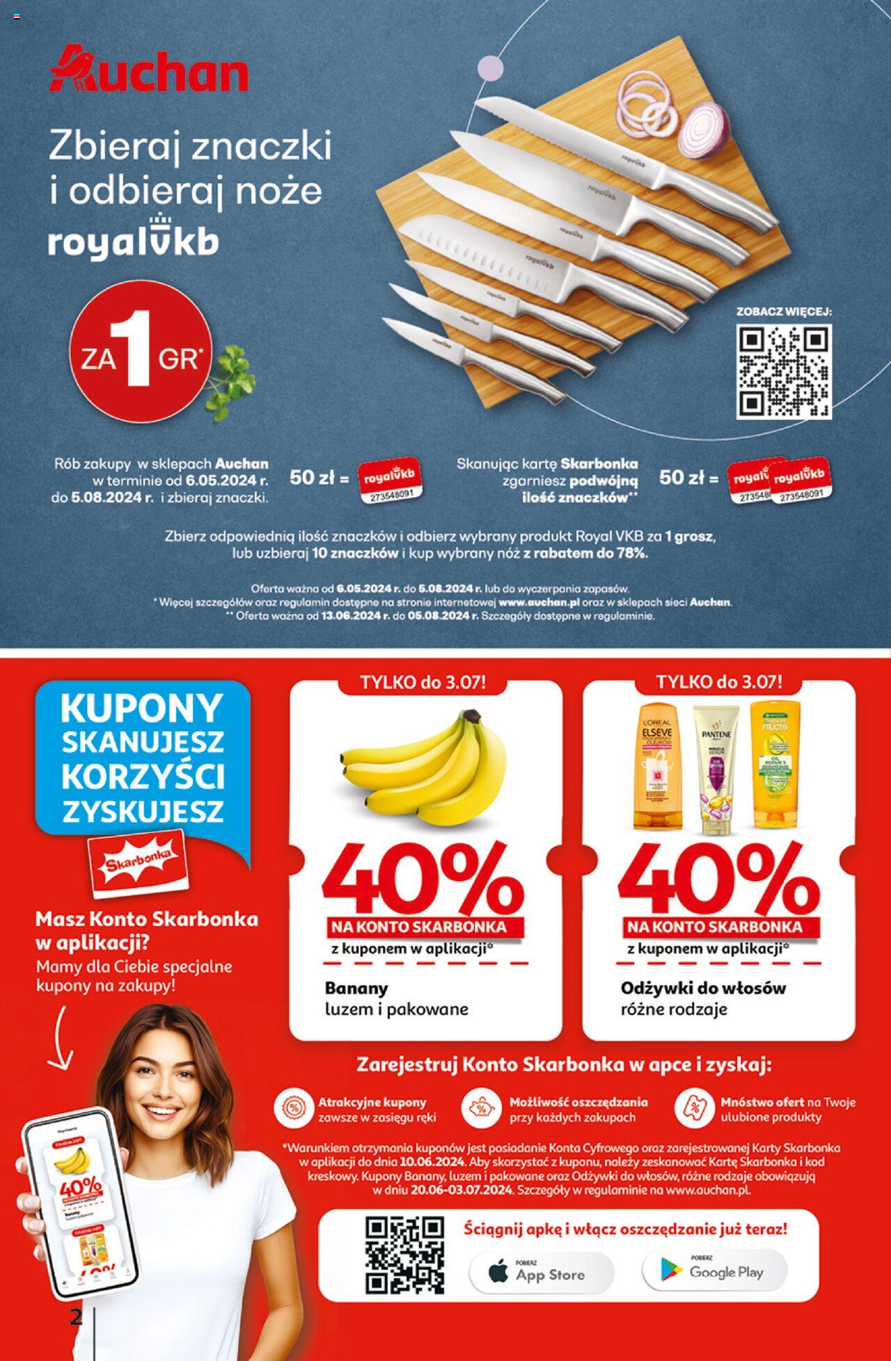 Auchan Ceny w dół Hipermarket Gazetka ważna od 27.06.2024 do 03.07.2024 strona 2
