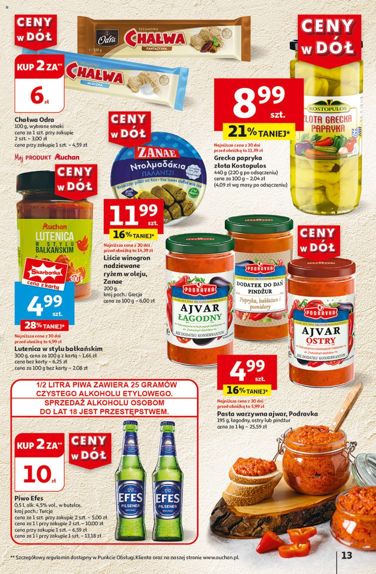 Auchan Ceny w dół Hipermarket Gazetka ważna od 27.06.2024 do 03.07.2024 strona 14